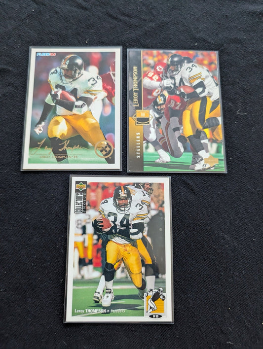 Leroy Thompson Steelers RB Lot (3) 1994 Fleer Ultra Playoff Collector's Choice