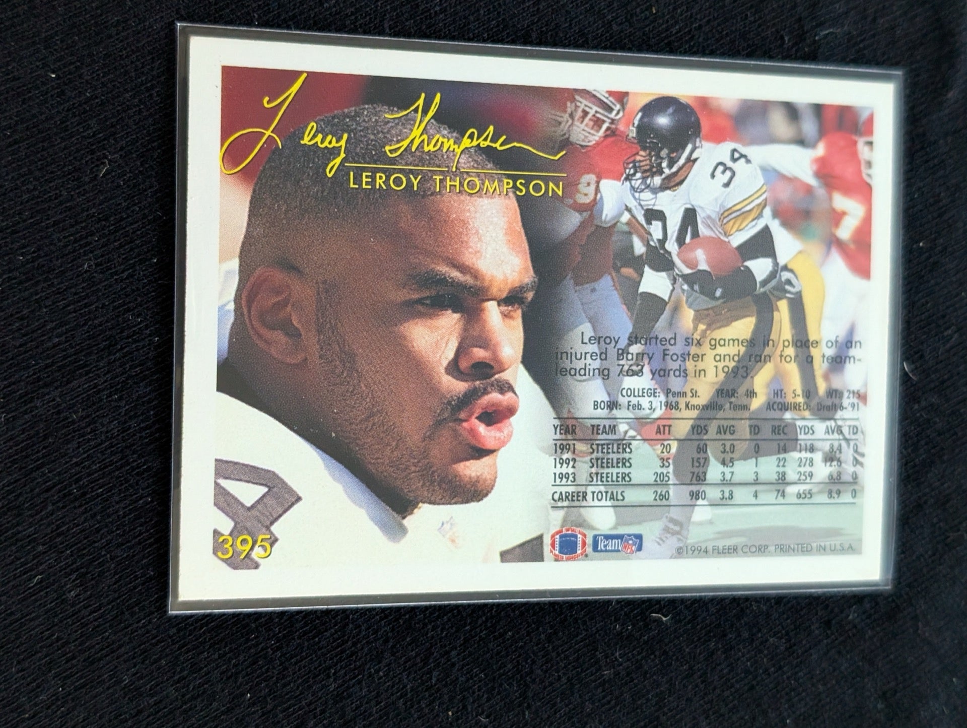 Leroy Thompson Steelers RB Lot (3) 1994 Fleer Ultra Playoff Collector's Choice