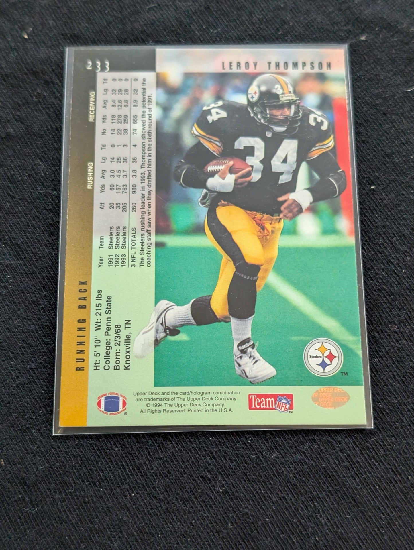 Leroy Thompson Steelers RB Lot (3) 1994 Fleer Ultra Playoff Collector's Choice