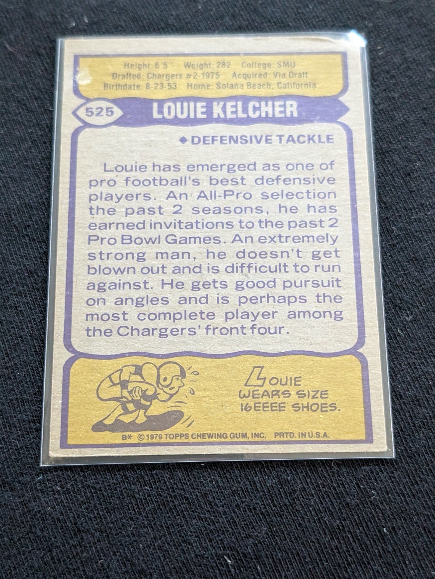 Louie Kelcher Chargers Legend Vintage Topps Lot (3) All-Pro DT 1980-1982