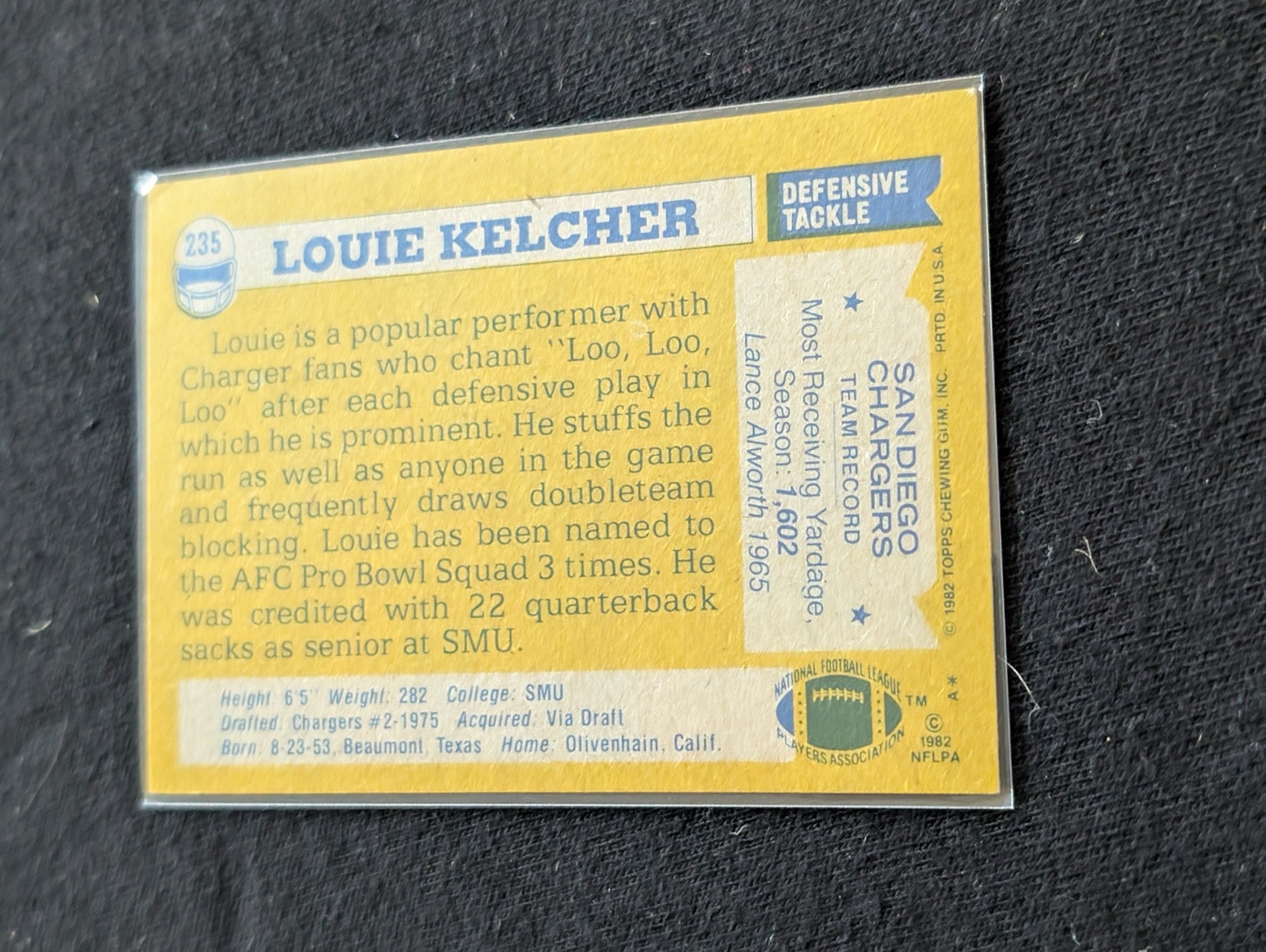 Louie Kelcher Chargers Legend Vintage Topps Lot (3) All-Pro DT 1980-1982