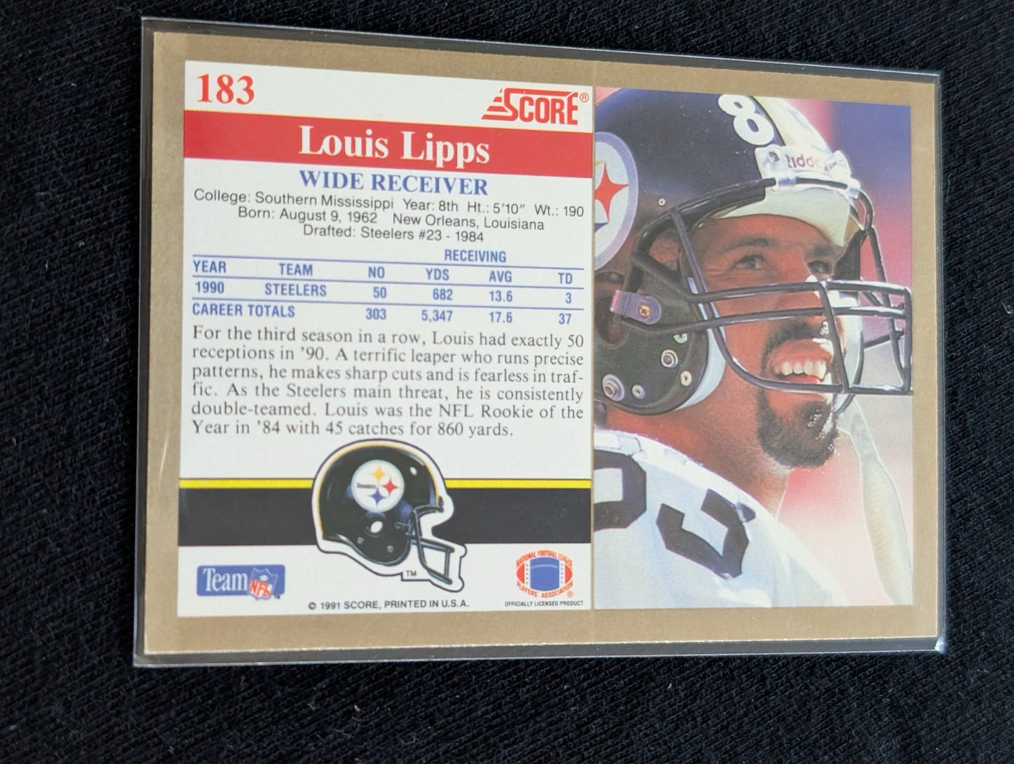 Louis Lipps Steelers Legend Lot (4) 1990-1992 Pro Bowl WR ROY Topps Score UD