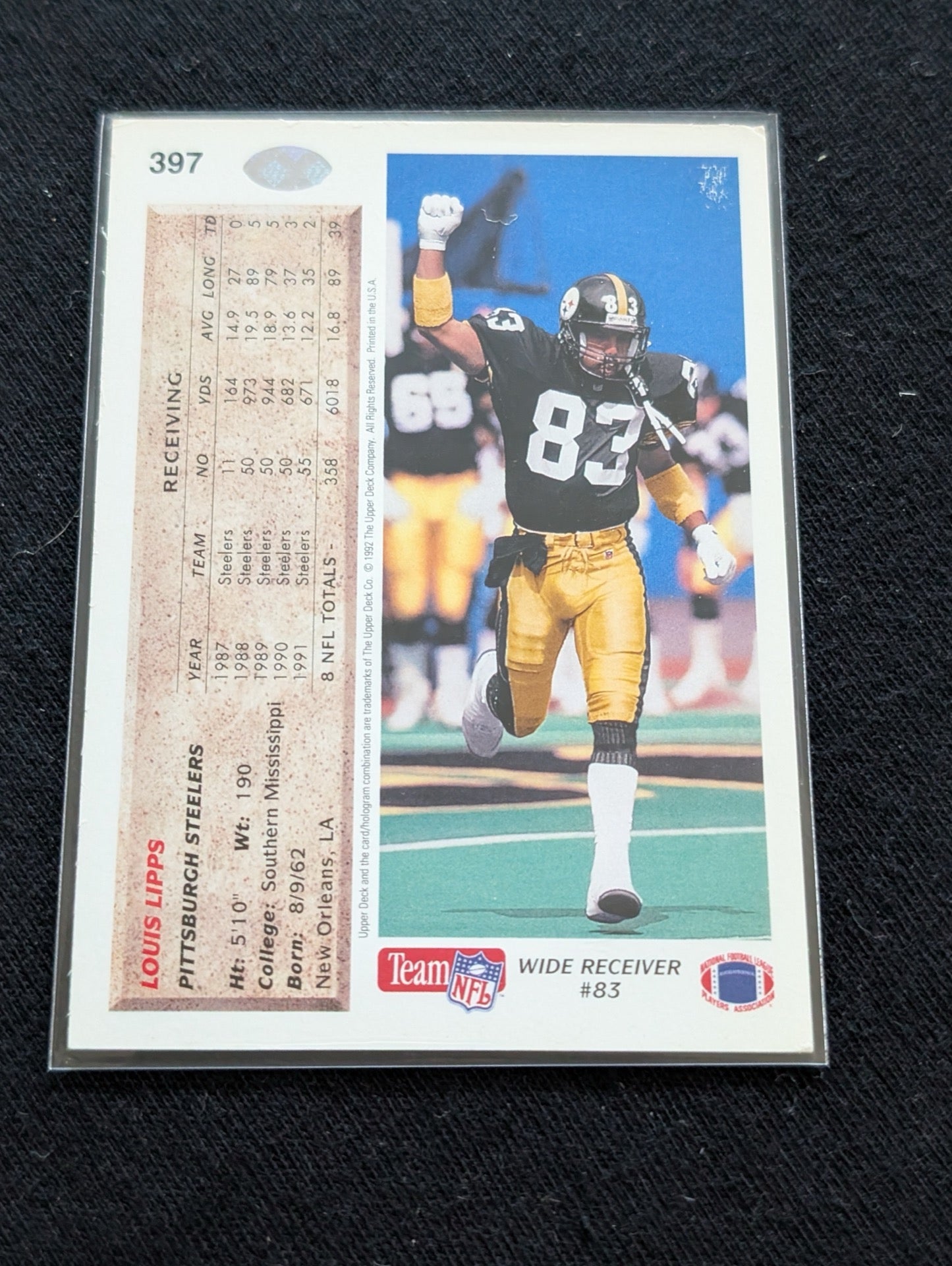 Louis Lipps Steelers Legend Lot (4) 1990-1992 Pro Bowl WR ROY Topps Score UD