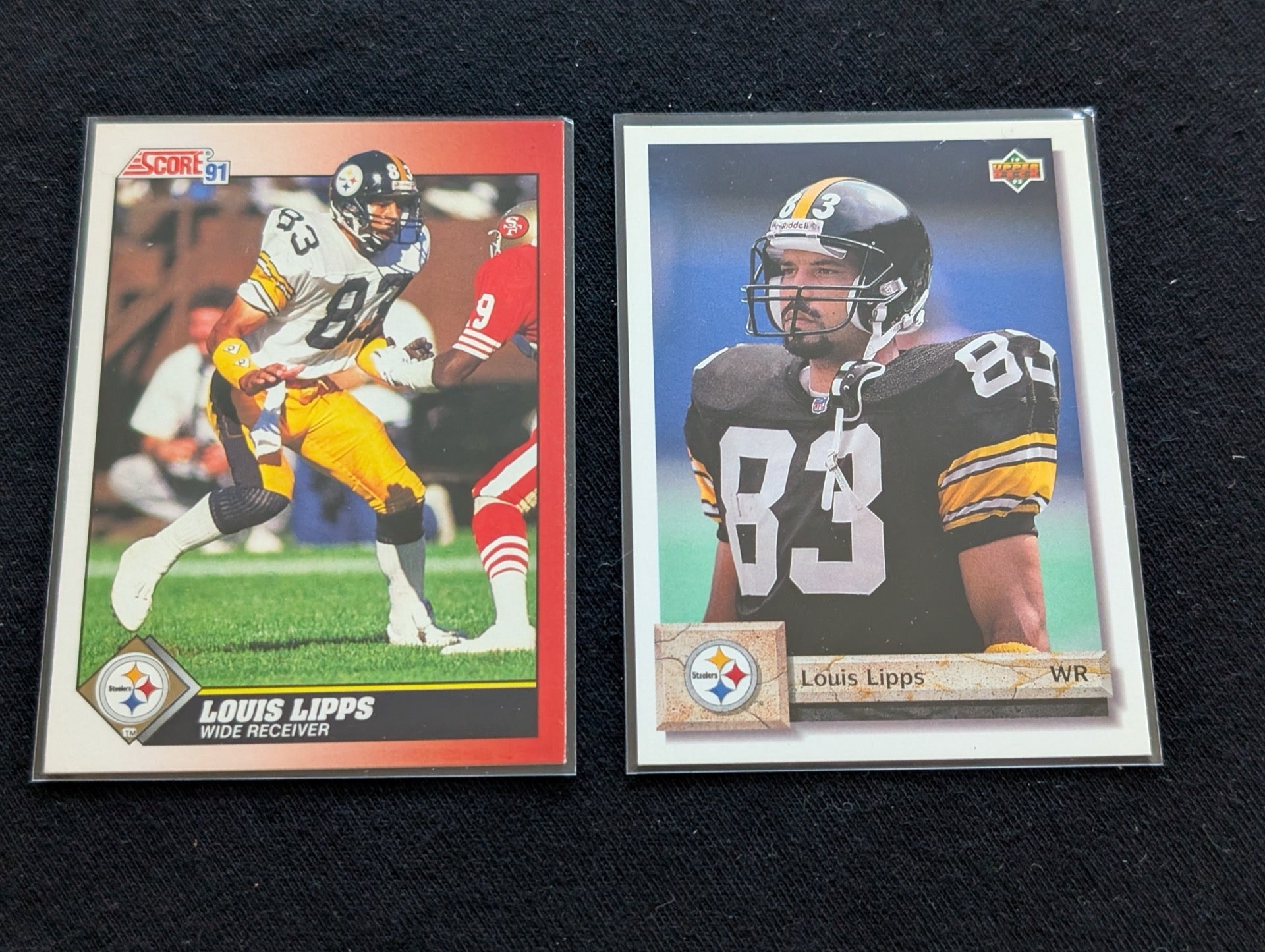 Louis Lipps Steelers Legend Lot (2) 1991 Score & 1992 Upper Deck Pro Bowl WR
