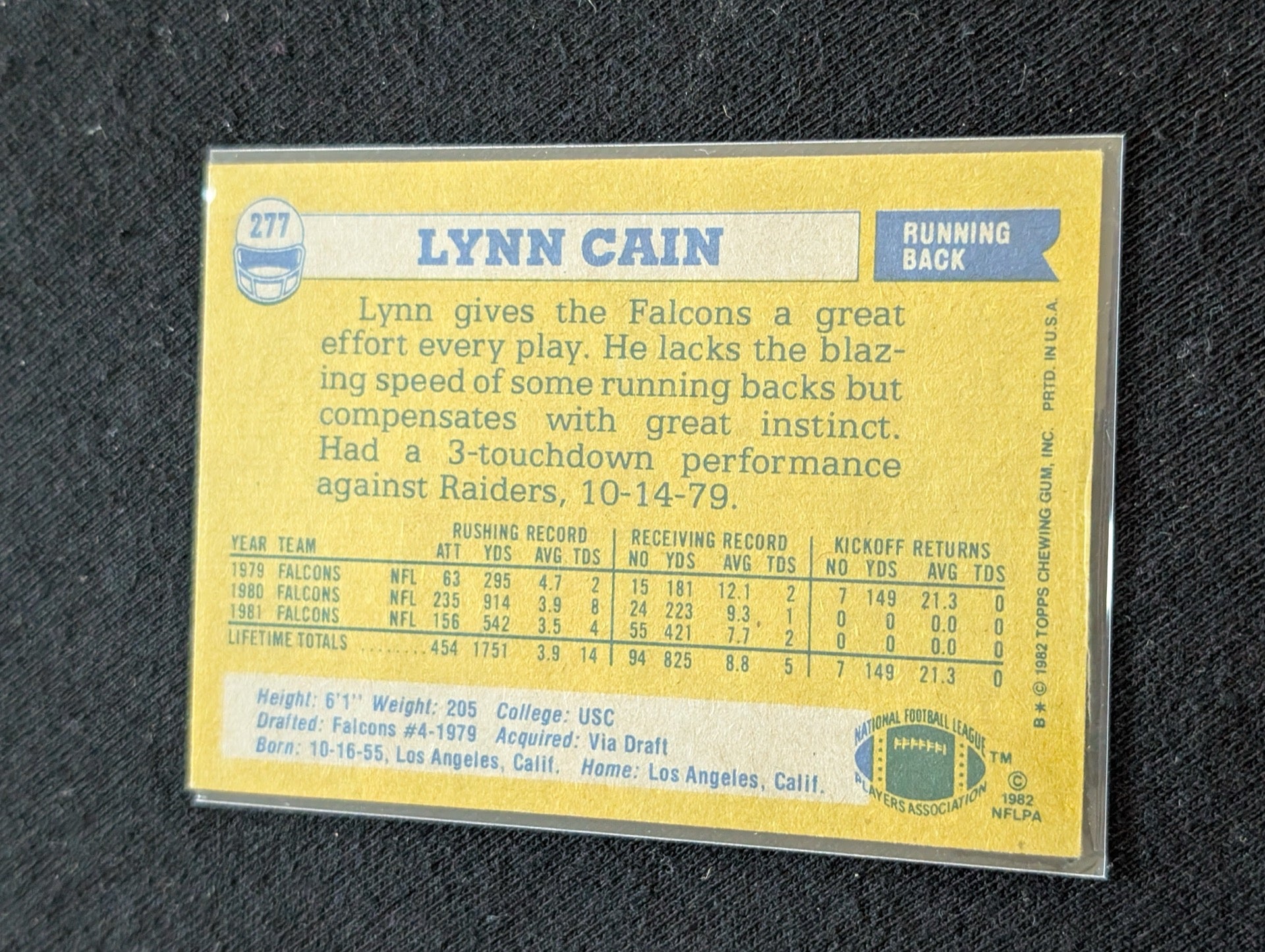 Lynn Cain Atlanta Falcons Vintage Topps Lot (2) 1980 & 1981