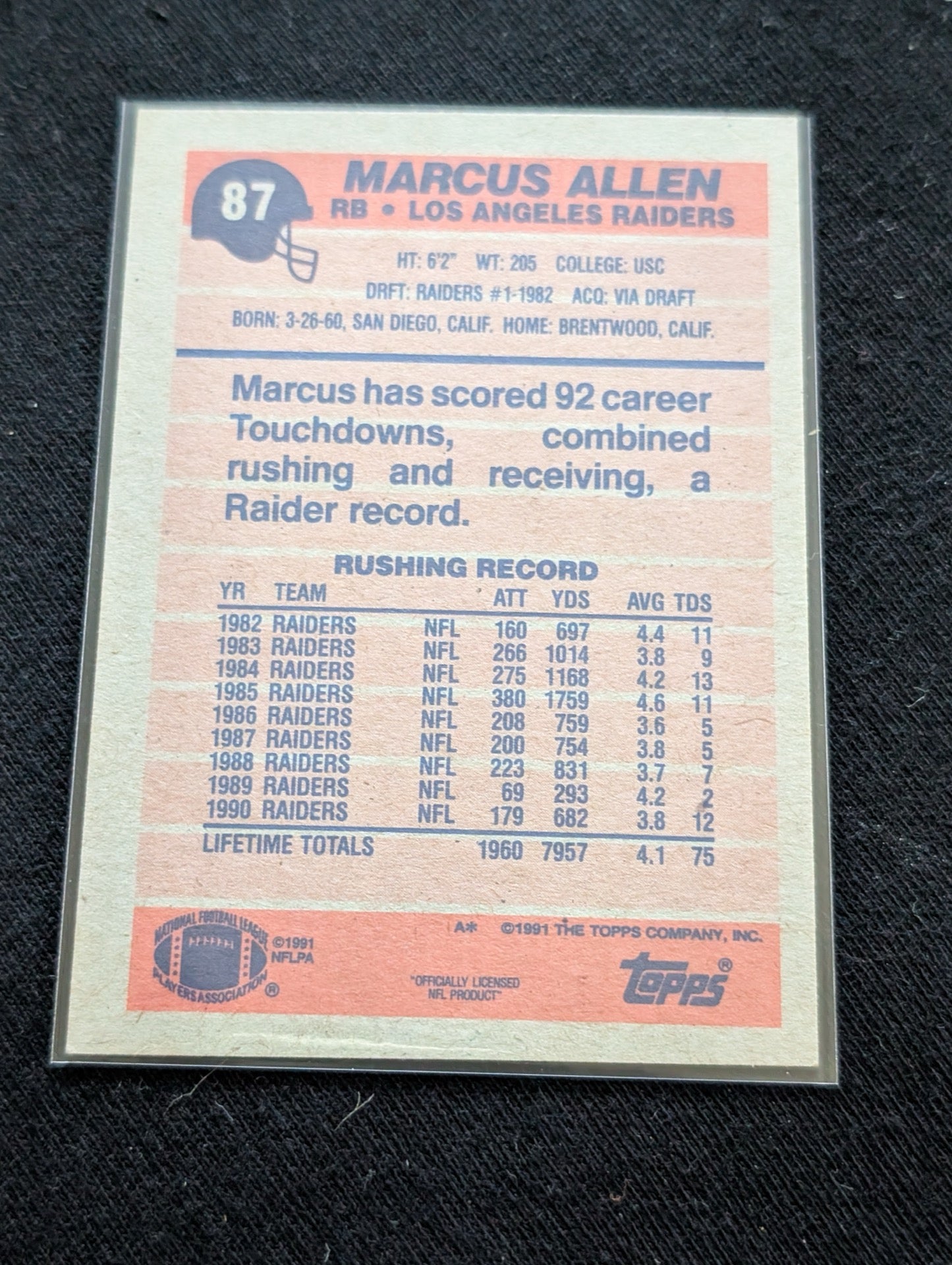 Marcus Allen HOF Legend Lot (5) Raiders Chiefs Pro Set Topps UD SB MVP