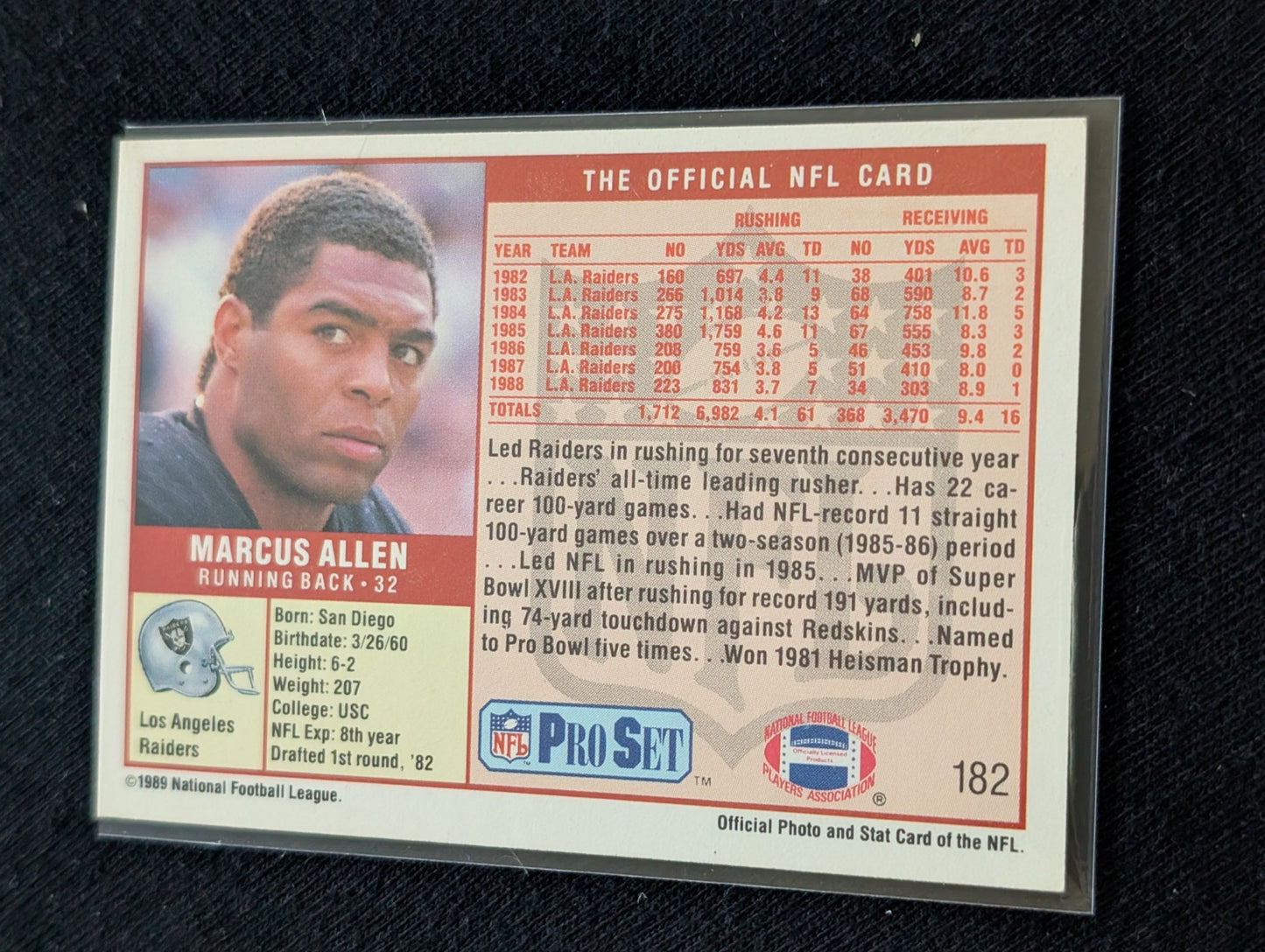 Marcus Allen HOF Legend Lot (5) Raiders Chiefs Pro Set Topps UD SB MVP