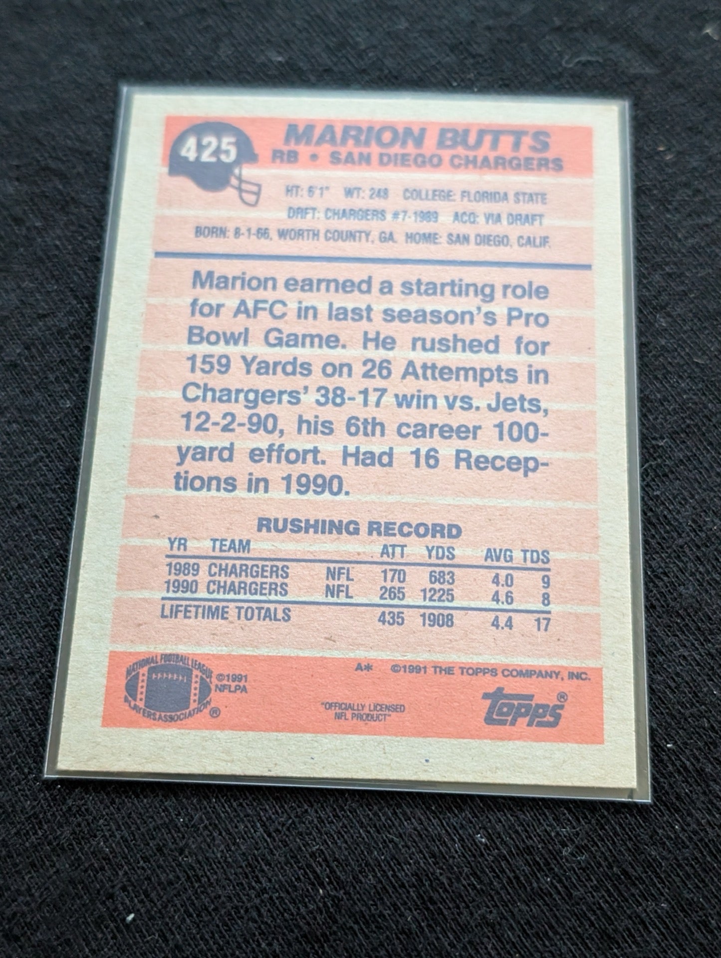 Marion Butts Chargers Pro Bowl RB Lot (6) Topps Pro Set Score Skybox UD RC