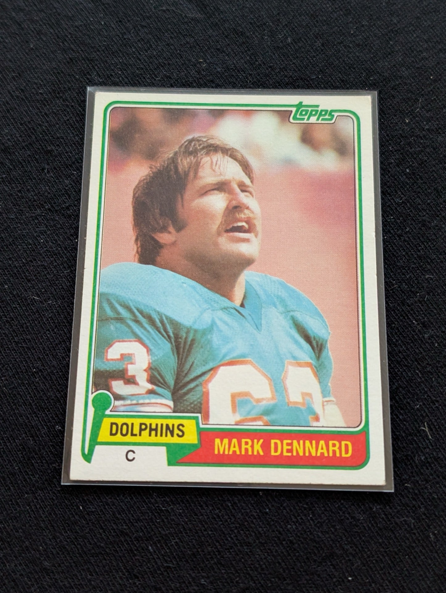 Mark Dennard Dolphins Vintage Topps Lot (2) 1980 & 1981