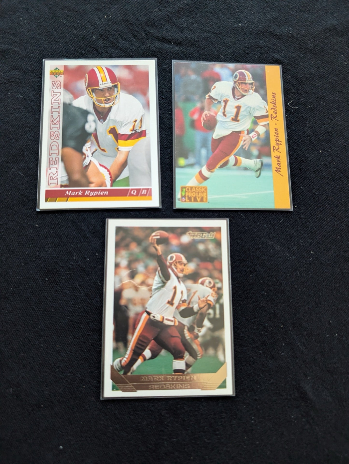 Mark Rypien Redskins Super Bowl MVP Lot (3) 1992 UD 1993 Classic 1994 TSC