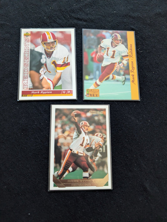 Mark Rypien Redskins Super Bowl MVP Lot (3) 1992 UD 1993 Classic 1994 TSC