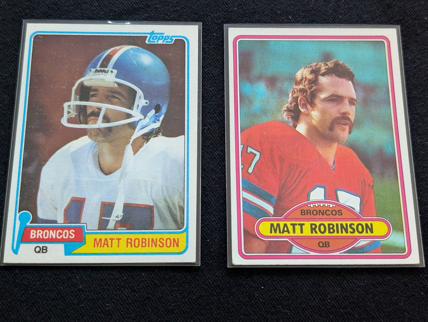 Matt Robinson Denver Broncos Vintage Topps Lot (2) 1980 & 1981 QB