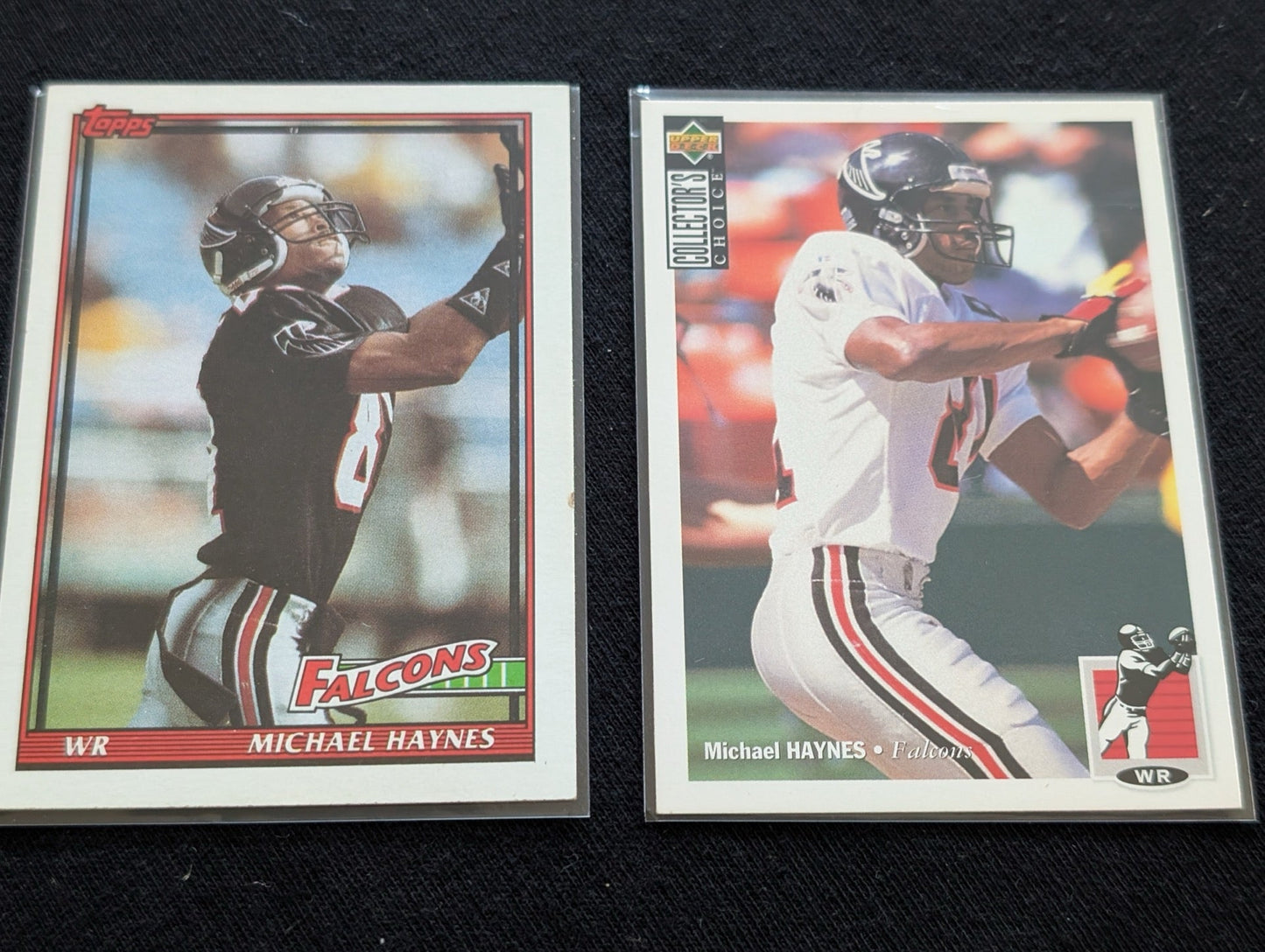 Michael Haynes Falcons WR Lot (2) 1991 Topps & 1994 Collector's Choice Pro Bowl