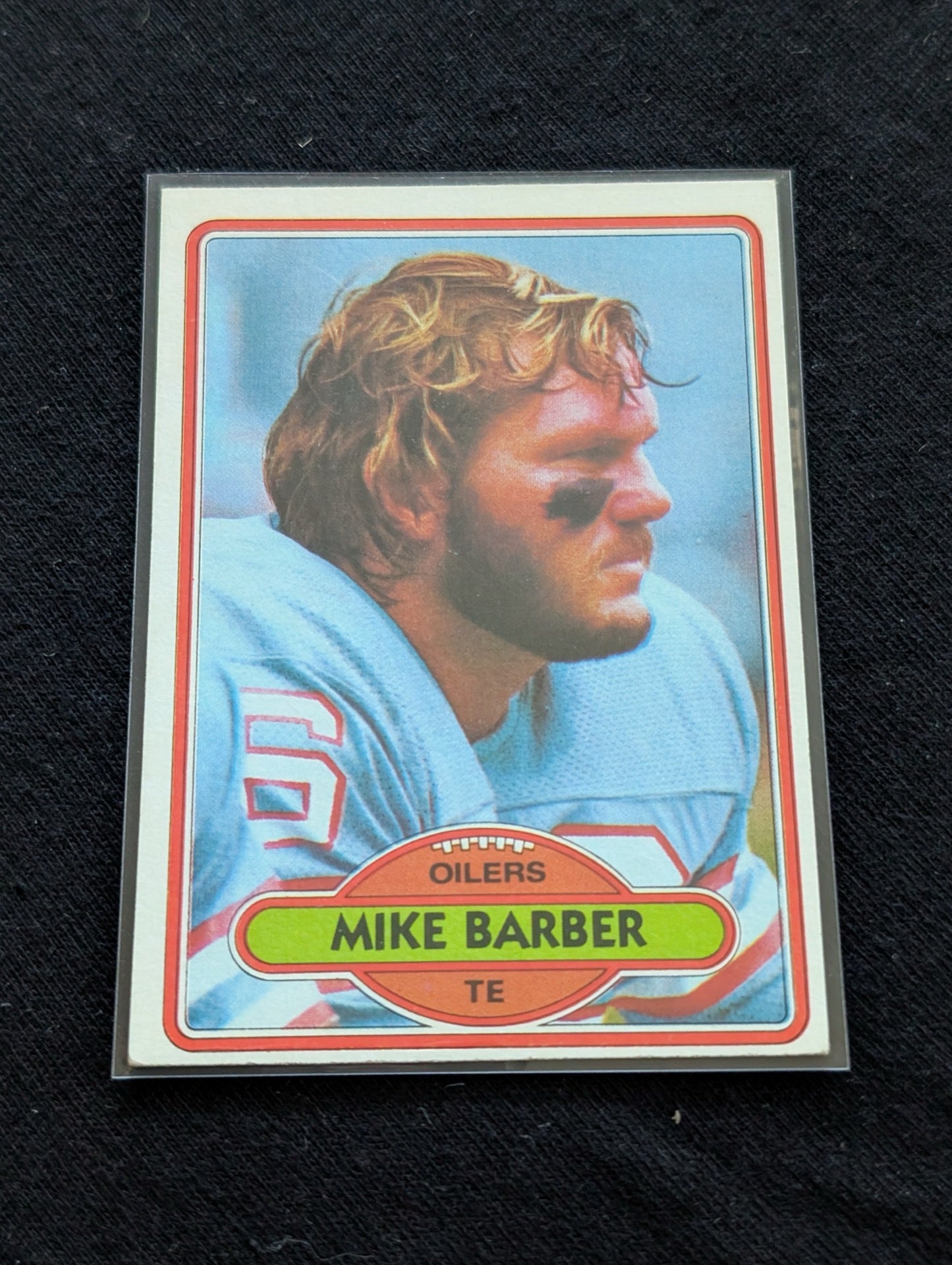 Mike Barber Houston Oilers Vintage Topps Lot (2) 1980 & 1981 Pro Bowl TE
