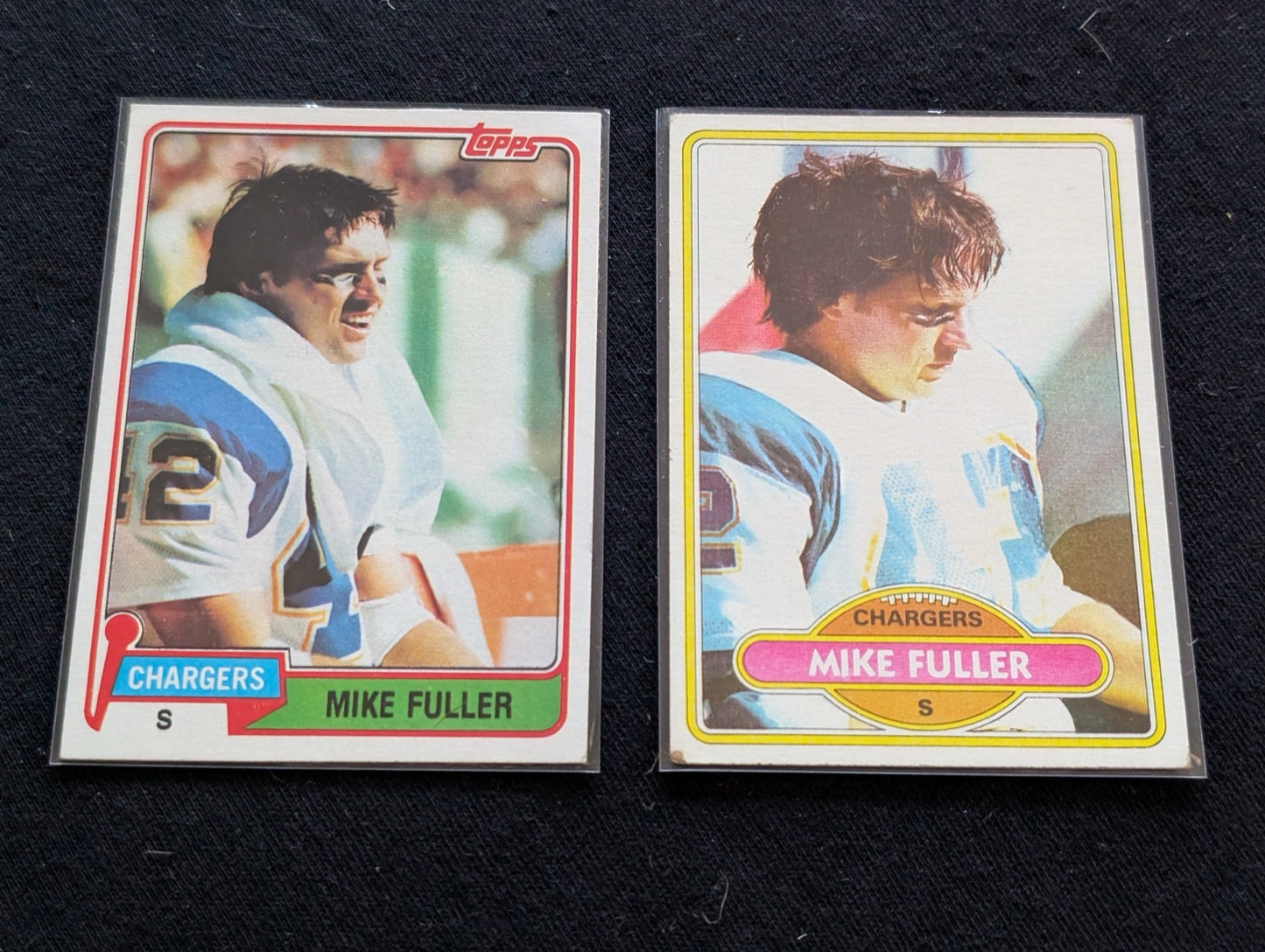 Mike Fuller San Diego Chargers Vintage Topps Lot (2) 1980 & 1981 Safety