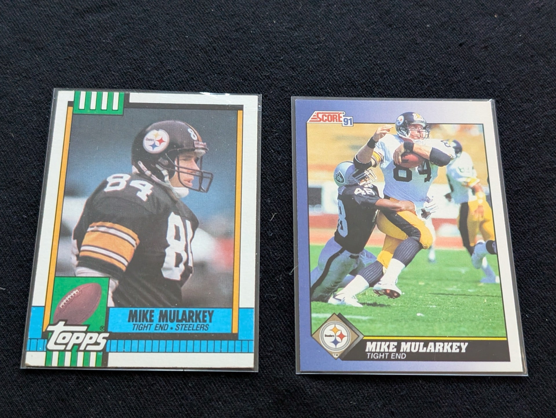 Mike Mularkey Steelers TE Lot (2) 1990 Topps & 1991 Score