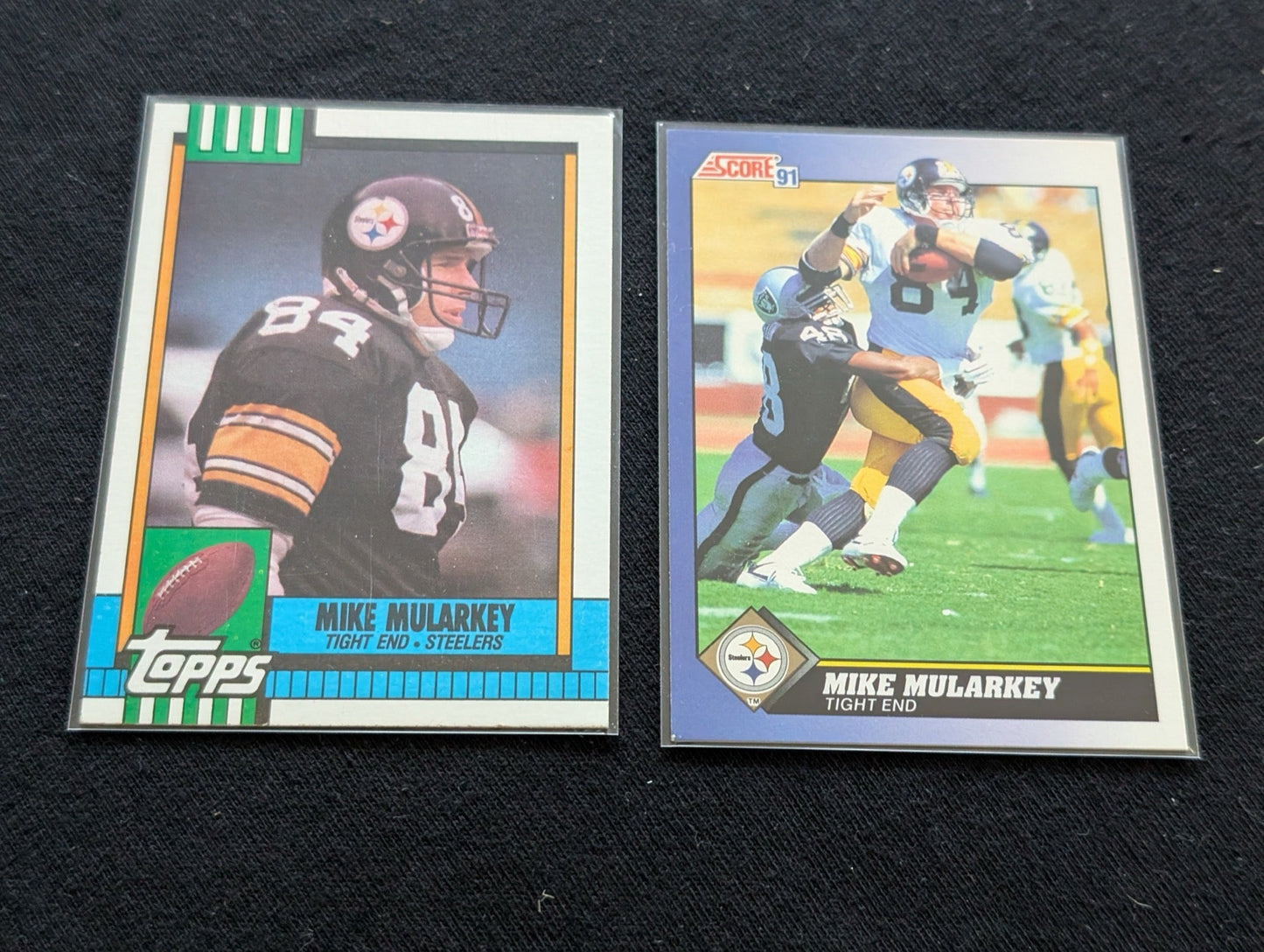 Mike Mularkey Steelers TE Lot (2) 1990 Topps & 1991 Score Cards