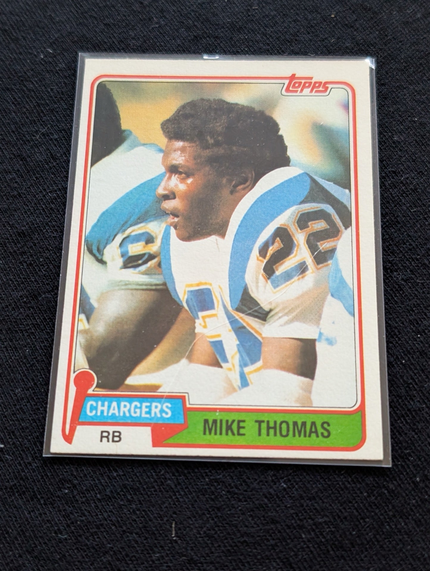 Mike Thomas Chargers Vintage Topps Lot (2) 1980 & 1981 RB