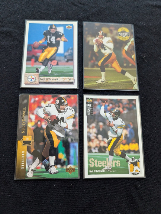 Neil O'Donnell Steelers QB Lot (4) 1992-1994 UD Playoff Collector's Choice