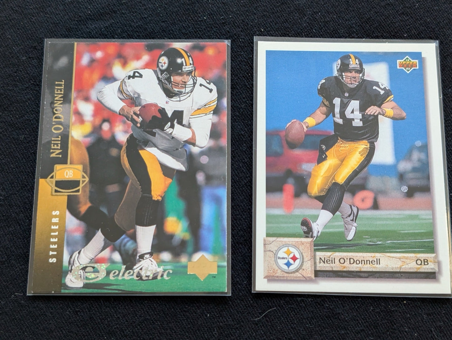 Neil O'Donnell Steelers QB Lot (2) 1994 Upper Deck Electric Gold & Base