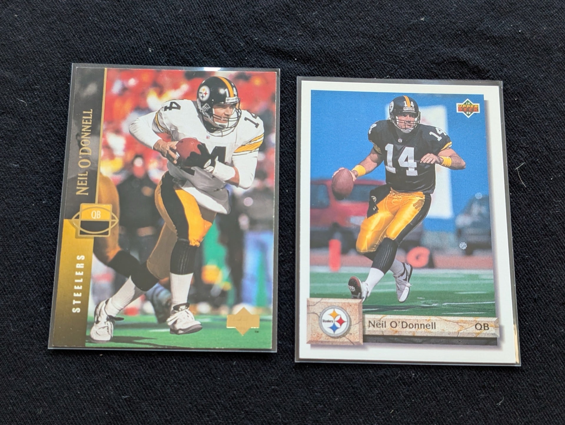 Neil O'Donnell Steelers QB Lot (2) 1994 UD Electric Gold & 1992 UD Base