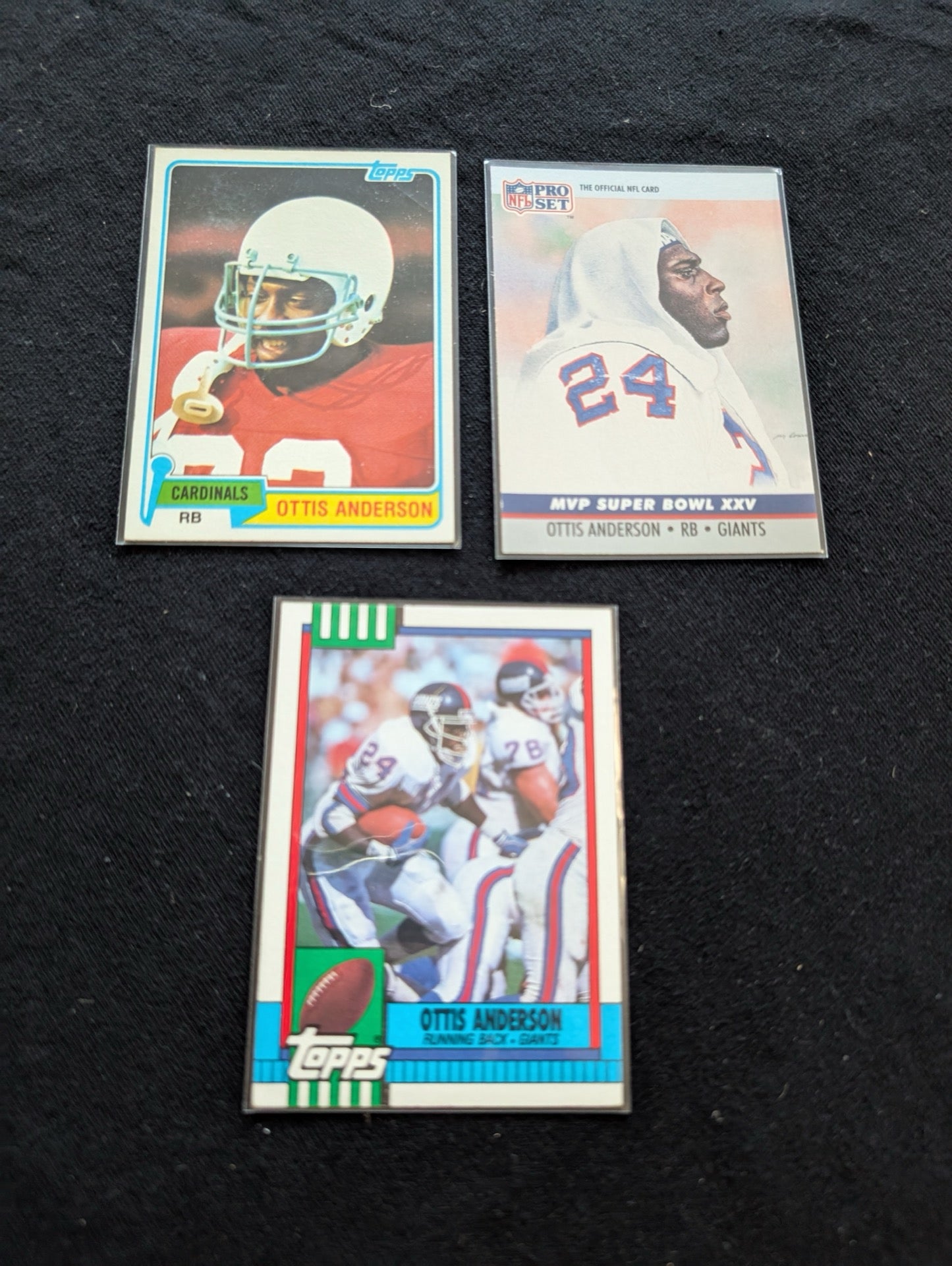 Ottis Anderson OROY SB MVP Lot (3) Cardinals Giants Topps Pro Set