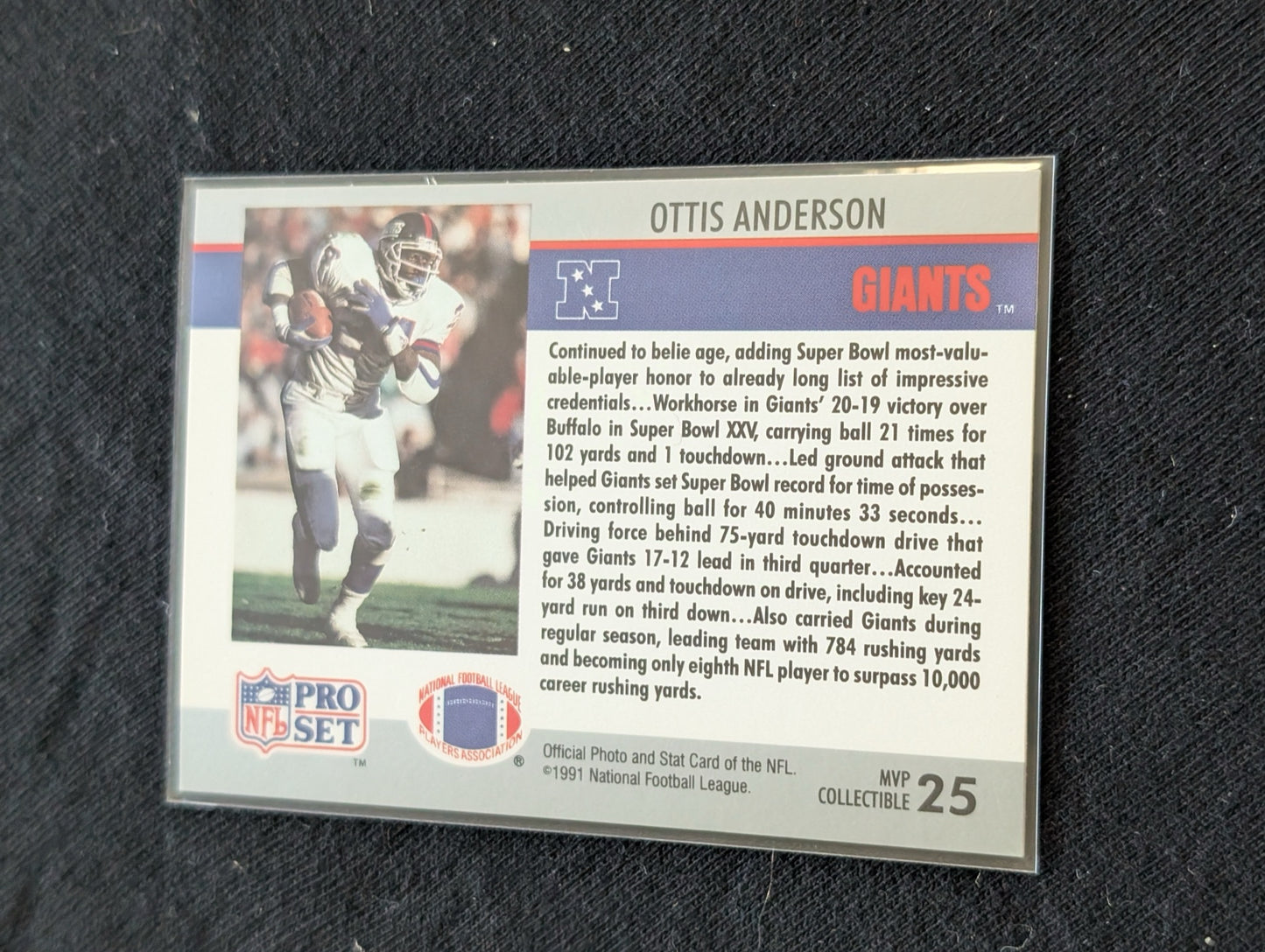 Ottis Anderson OROY SB MVP Lot (3) Cardinals Giants Topps Pro Set
