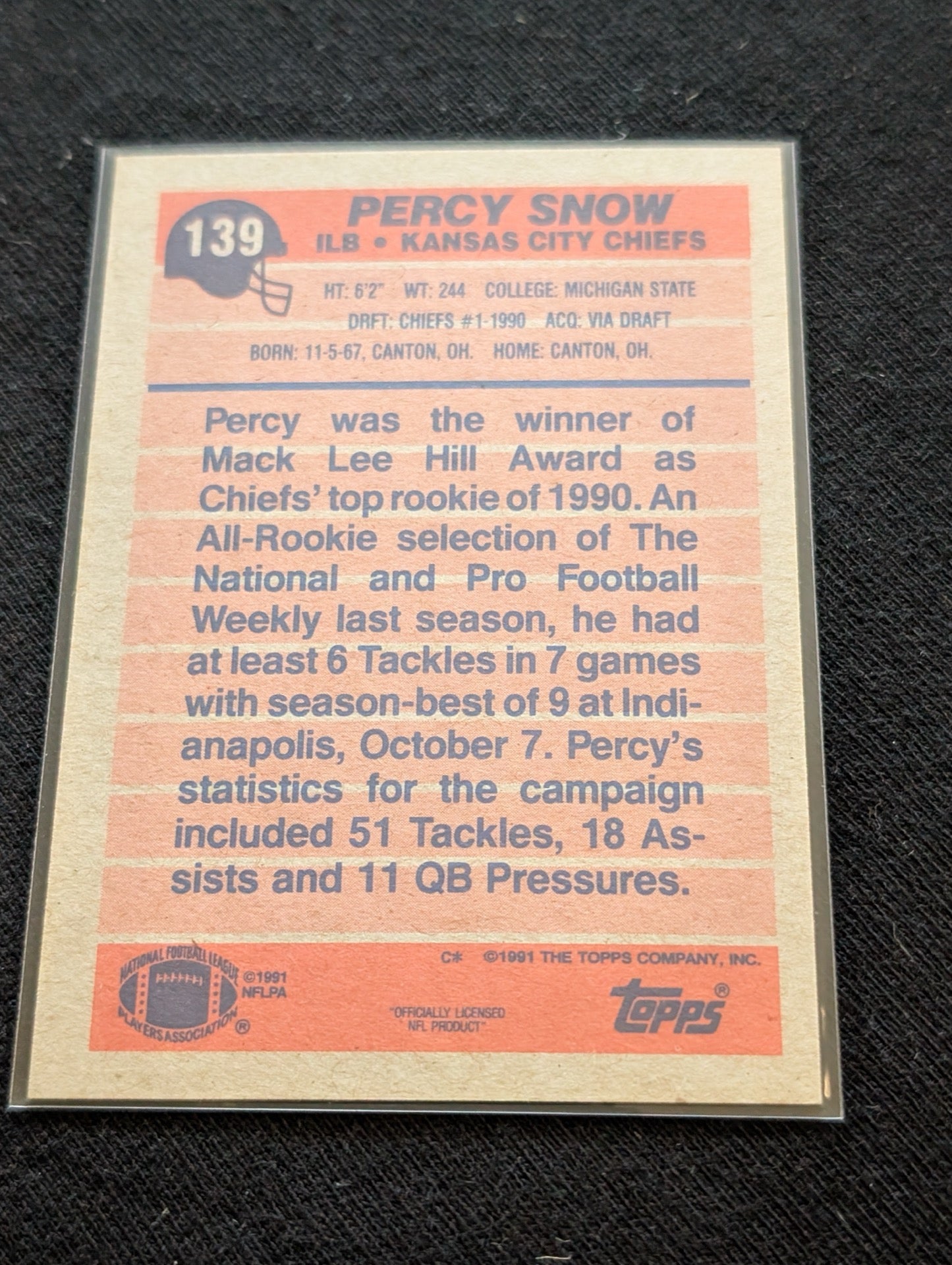 Percy Snow Chiefs Rookie Card Lot (3) 1990 Topps Super Rookie Draft Pick Pro Set