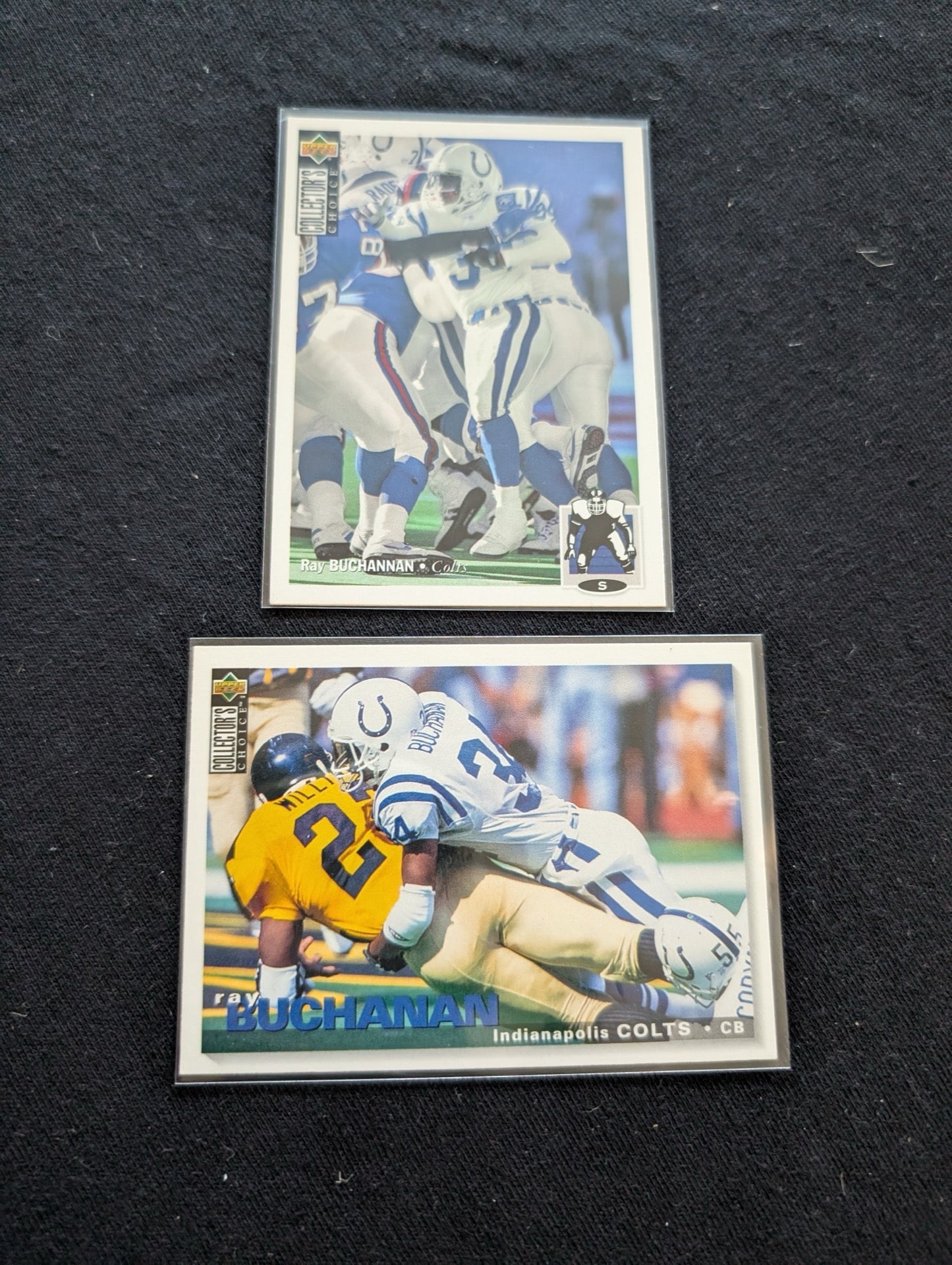 Ray Buchanan Colts CB Lot (2) 1994 & 1995 Collector's Choice Pro Bowler