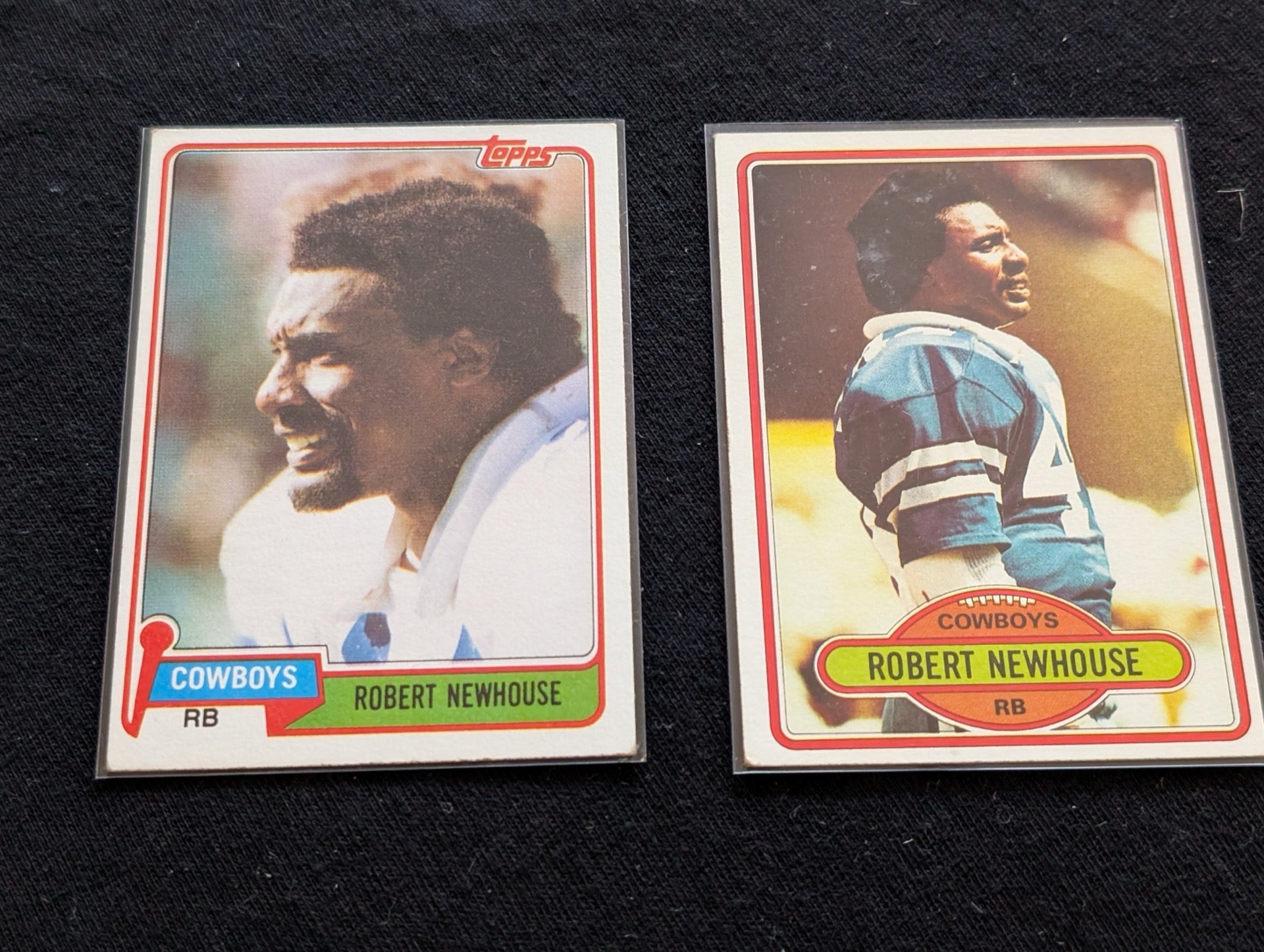 Robert Newhouse Cowboys Vintage Topps Lot (2) 1980 & 1981 Super Bowl Champ FB
