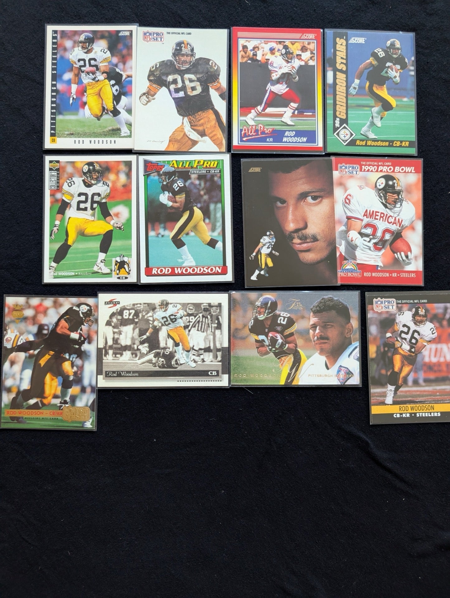 Rod Woodson HOF Steelers Legend Lot (12) 90s Score Pro Set Topps UD Pro Bowl