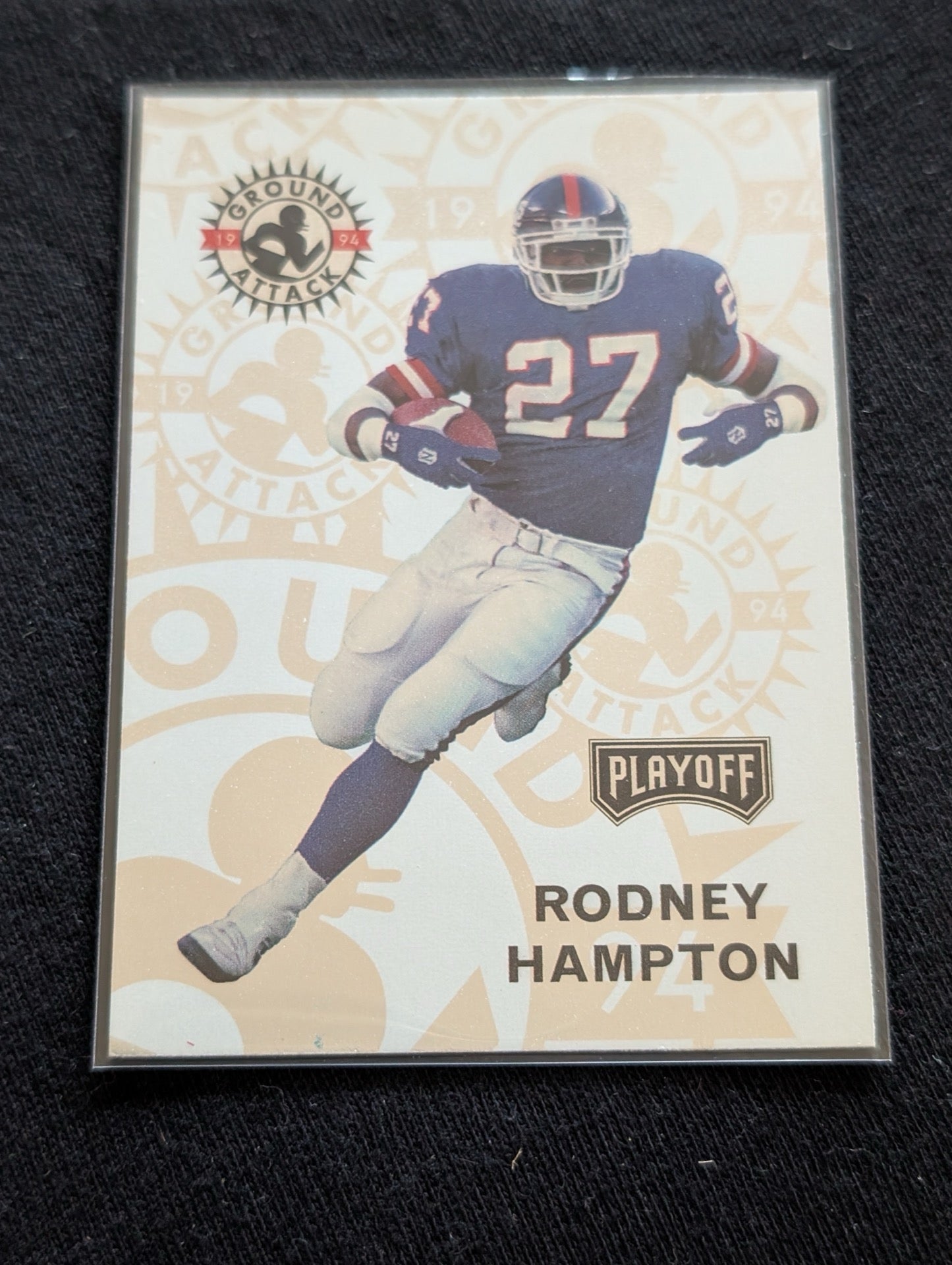 Rodney Hampton Giants Pro Bowl RB Lot (4) 1990 Topps RC, 94 UD Playoff