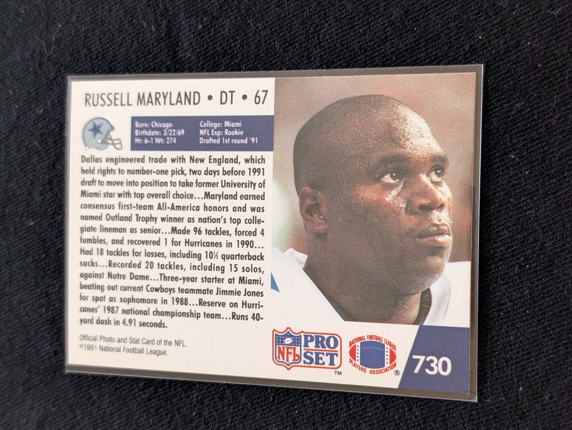 Russell Maryland Cowboys #1 Pick Lot (2) 1991 Pro Set RC & 1994 Collector's Choice