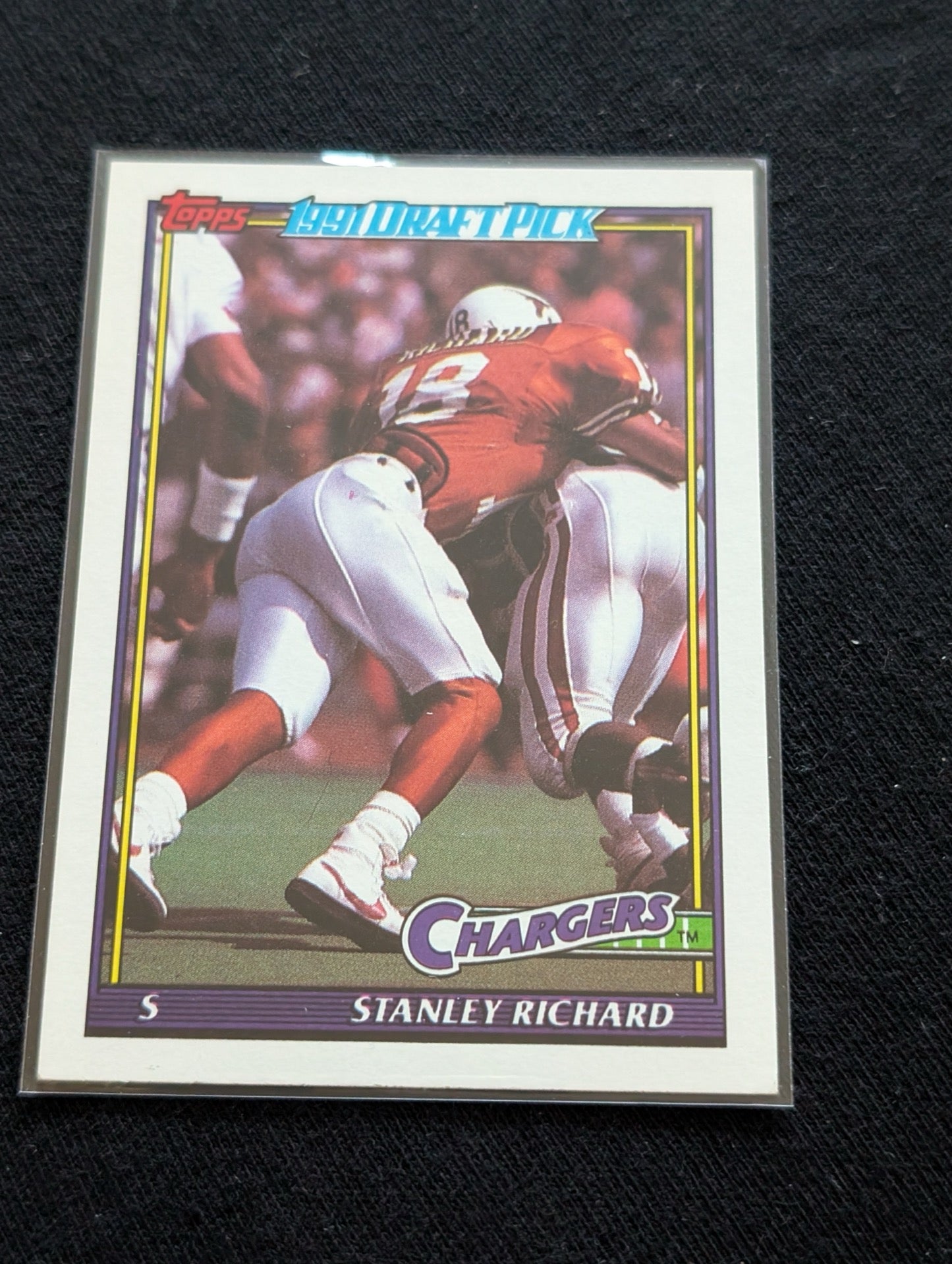 Stanley Richard Chargers Safety Rookie Lot (2) 1991 Topps & Pro Set 1st Round