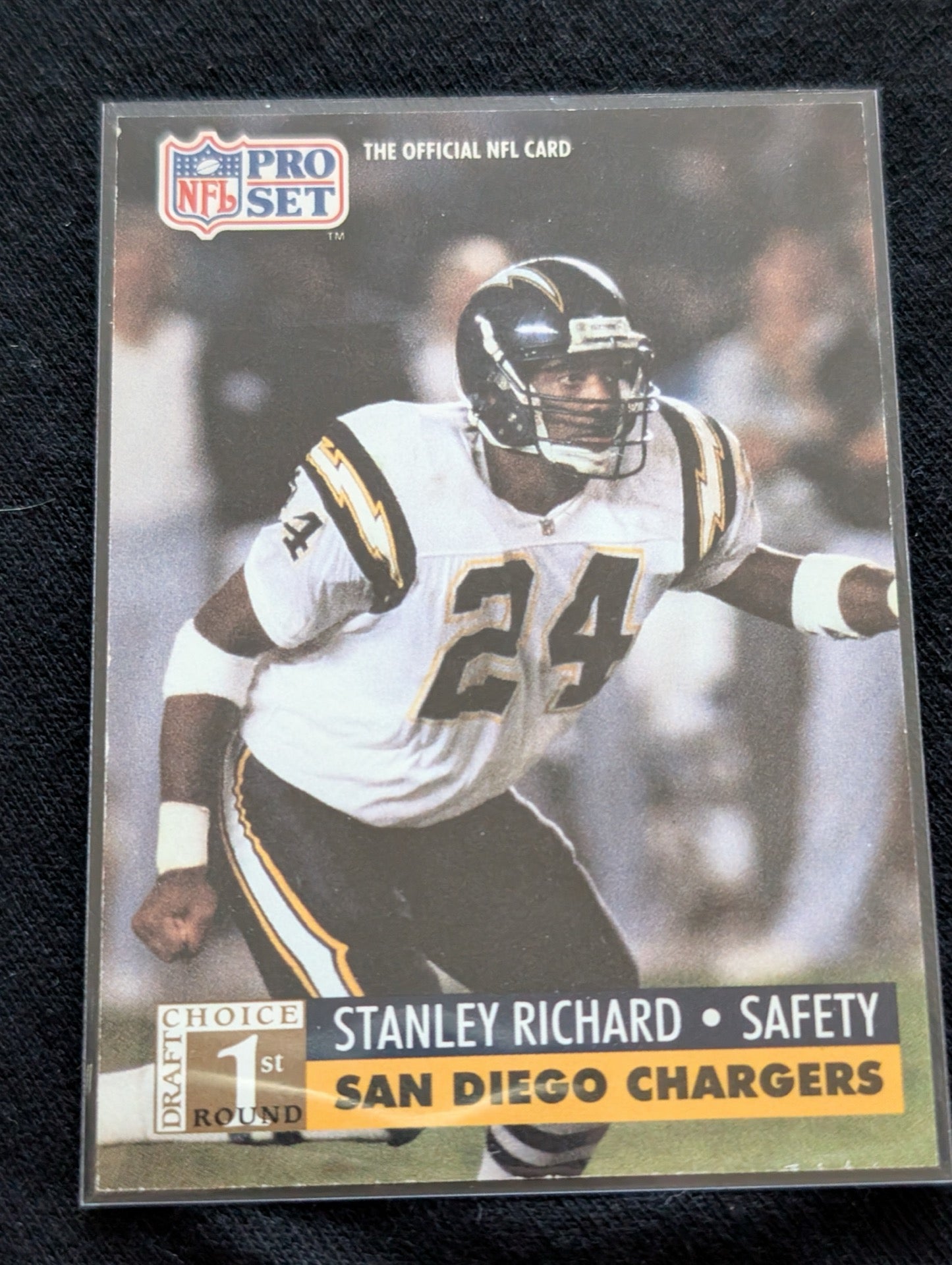 Stanley Richard Chargers Safety Rookie Lot (2) 1991 Topps & Pro Set 1st Round