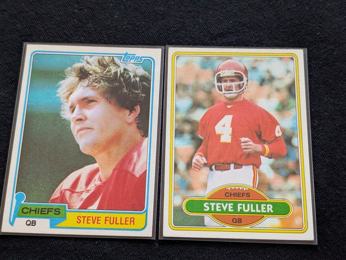 Steve Fuller Chiefs Vintage Topps Lot (2) 1980 & 1981 QB Super Bowl XX Champ