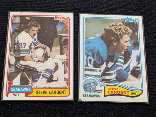 Steve Largent HOF Seahawks Legend Vintage Topps Lot (2) 1980 & 1981