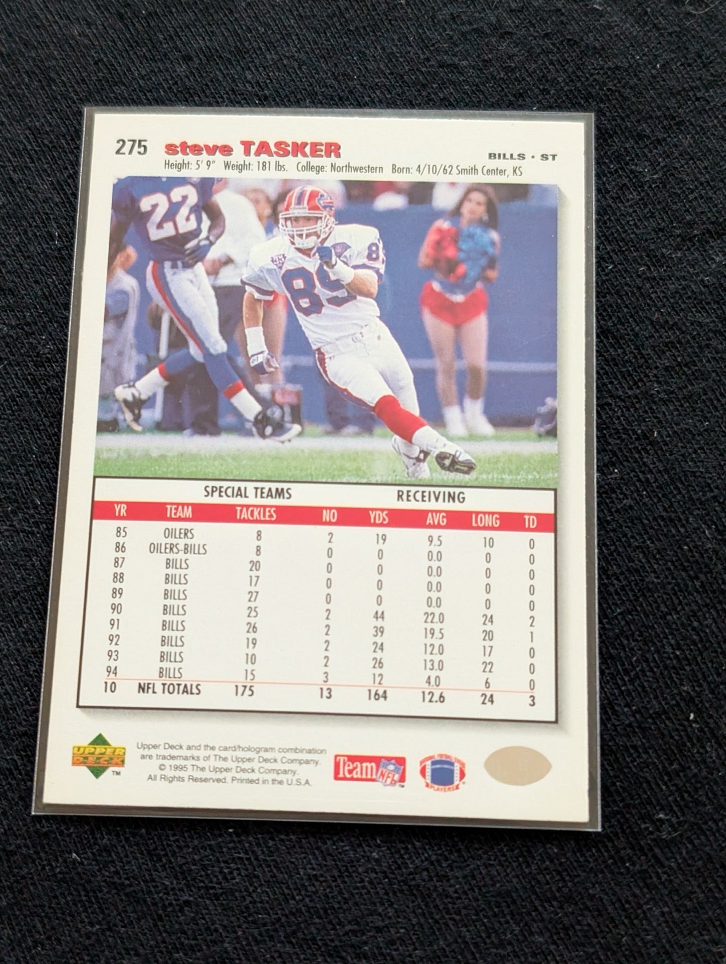 Steve Tasker Bills Legend Lot (2) 1990 Topps & 1994 Collector's Choice ST Icon