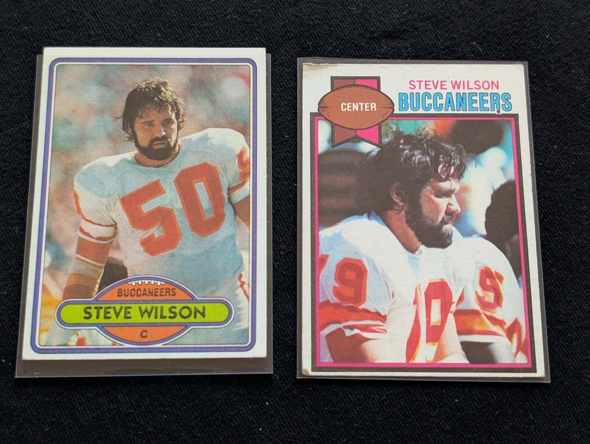 Steve Wilson Buccaneers Vintage Center Lot (2) 1978 & 1980 Topps