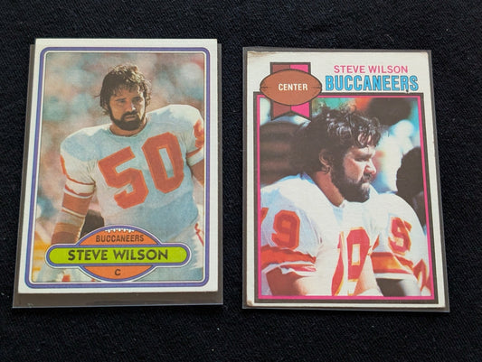 Steve Wilson Buccaneers Vintage Center Lot (2) 1978 & 1980 Topps
