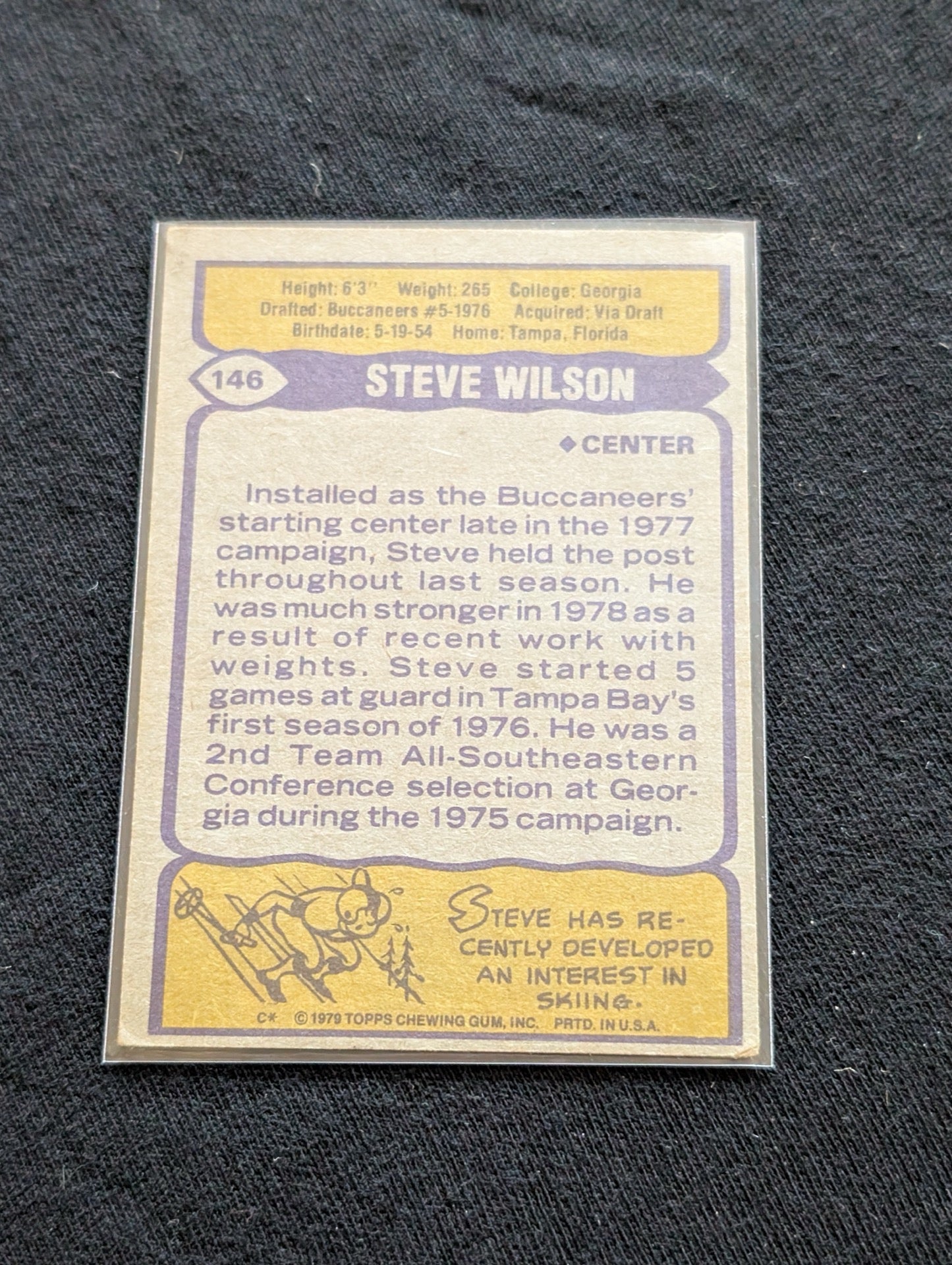 Steve Wilson Buccaneers Vintage Center Lot (2) 1978 & 1980 Topps