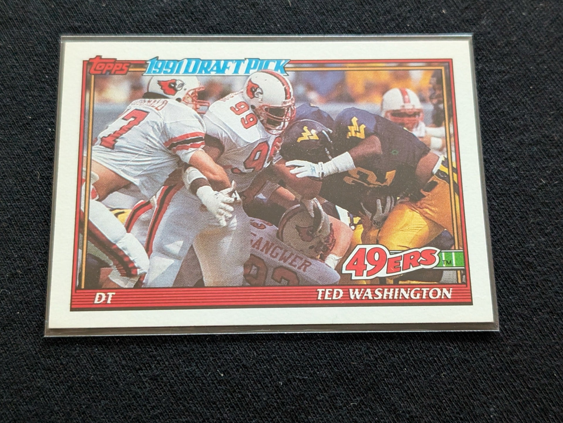 Ted Washington 49ers DT Rookie Lot (2) 1991 Topps Draft Pick & Pro Set RC