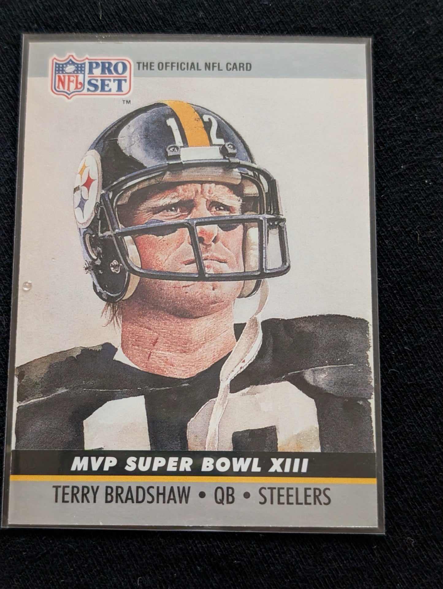 Terry Bradshaw HOF Steelers Legend Lot (4) 1981 Topps, Pro Set MVP, Playoff