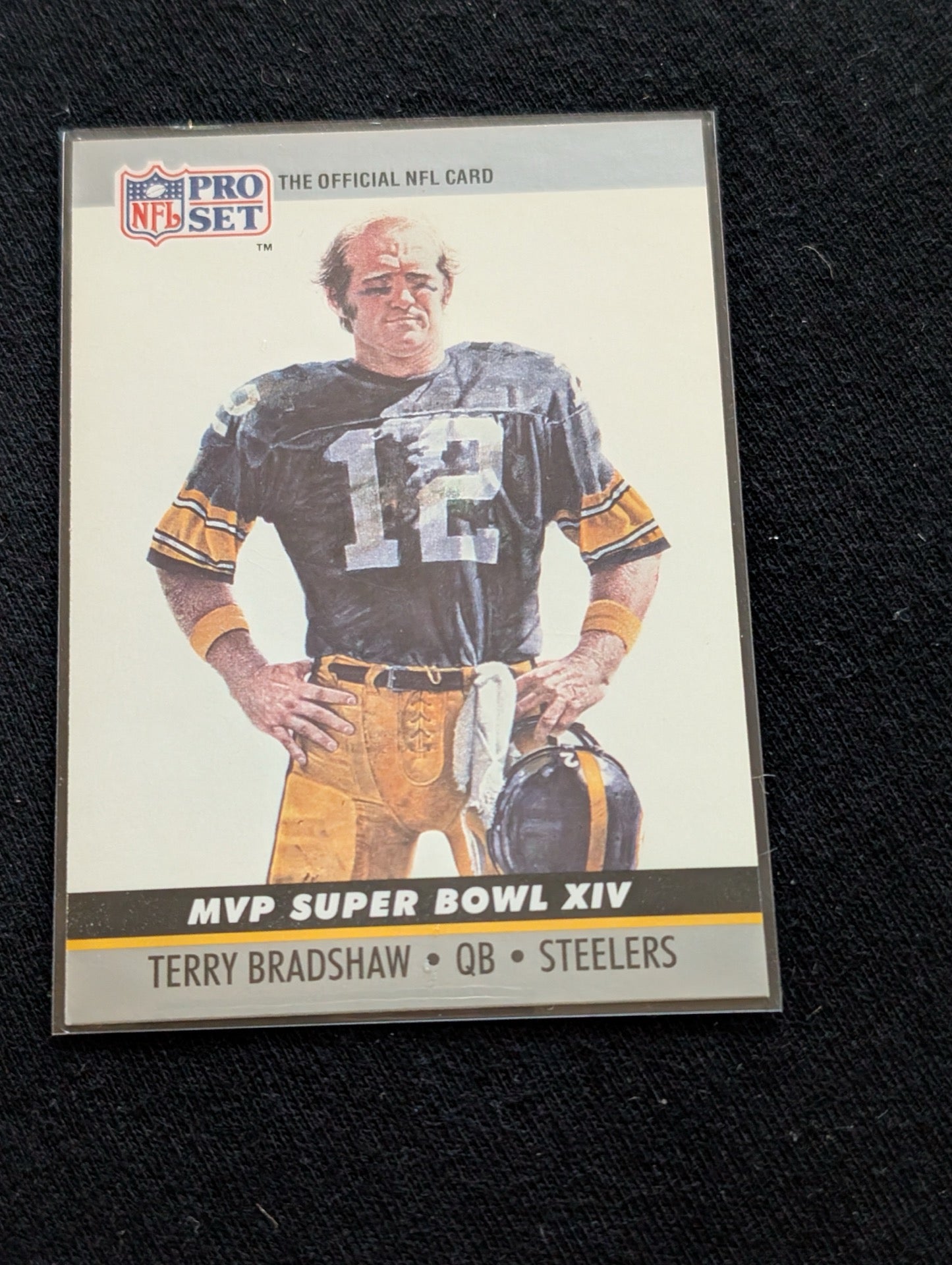 Terry Bradshaw HOF Steelers Legend Lot (4) 1981 Topps, Pro Set MVP, Playoff