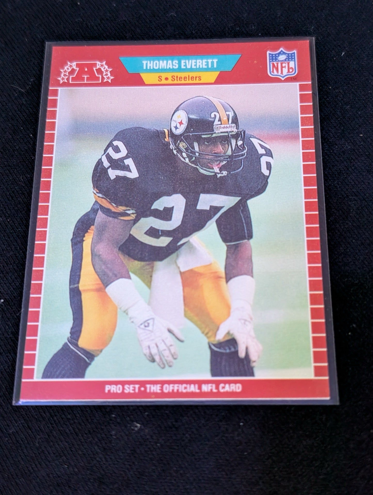 Thomas Everett Steelers Safety Lot (4) 1990-1991 Topps Pro Set Pro Bowler