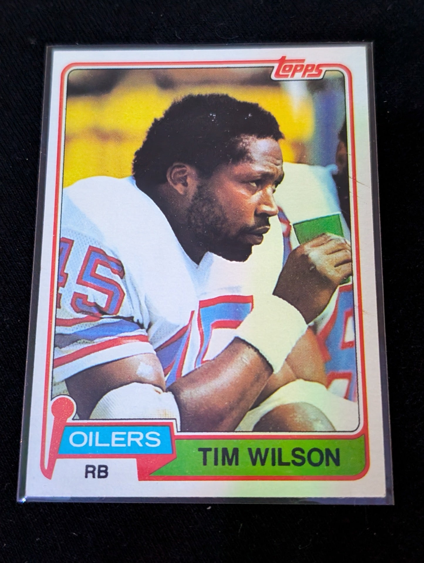 Tim Wilson Houston Oilers Vintage Topps Lot (2) 1980 & 1981 FB "Luv Ya Blue"