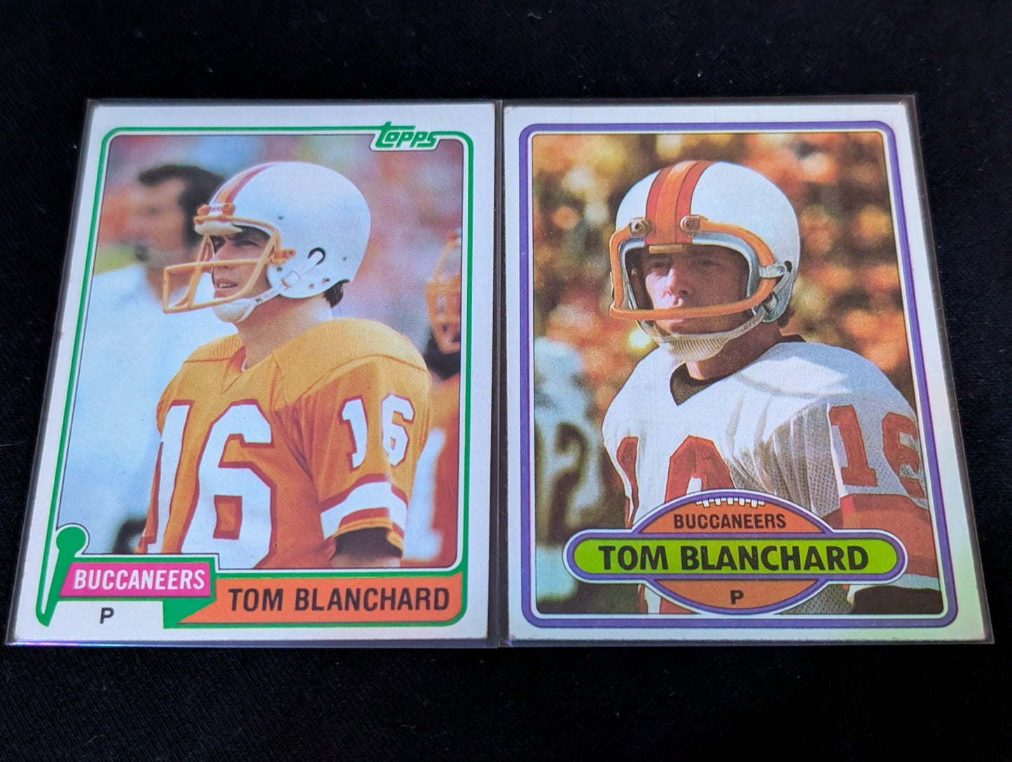 Tom Blanchard Buccaneers Punter Vintage Topps Lot (2) 1980 & 1981