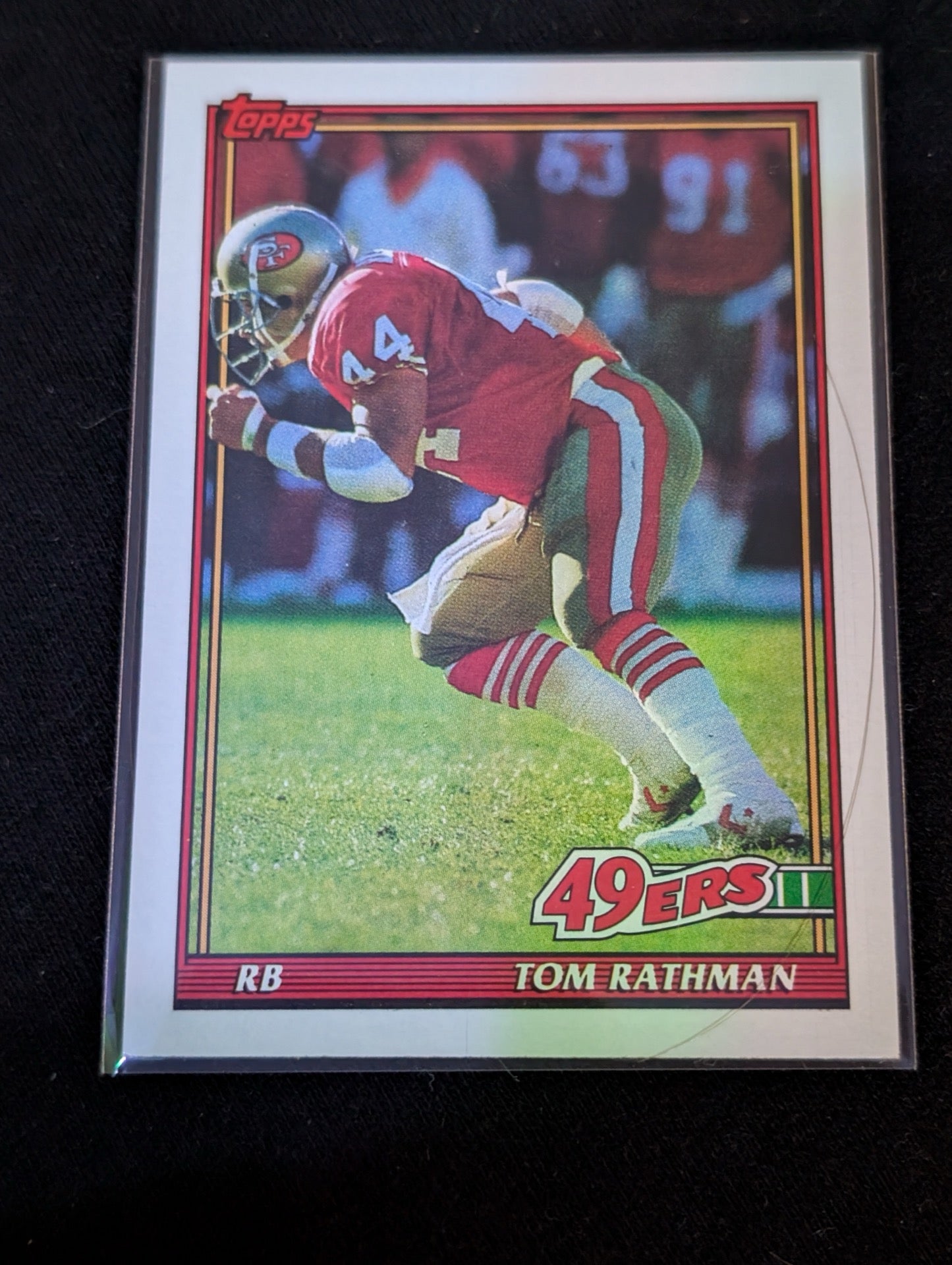 Tom Rathman 49ers FB Legend Lot (3) 1991 Topps 1994 Playoff UD 2x SB Champ