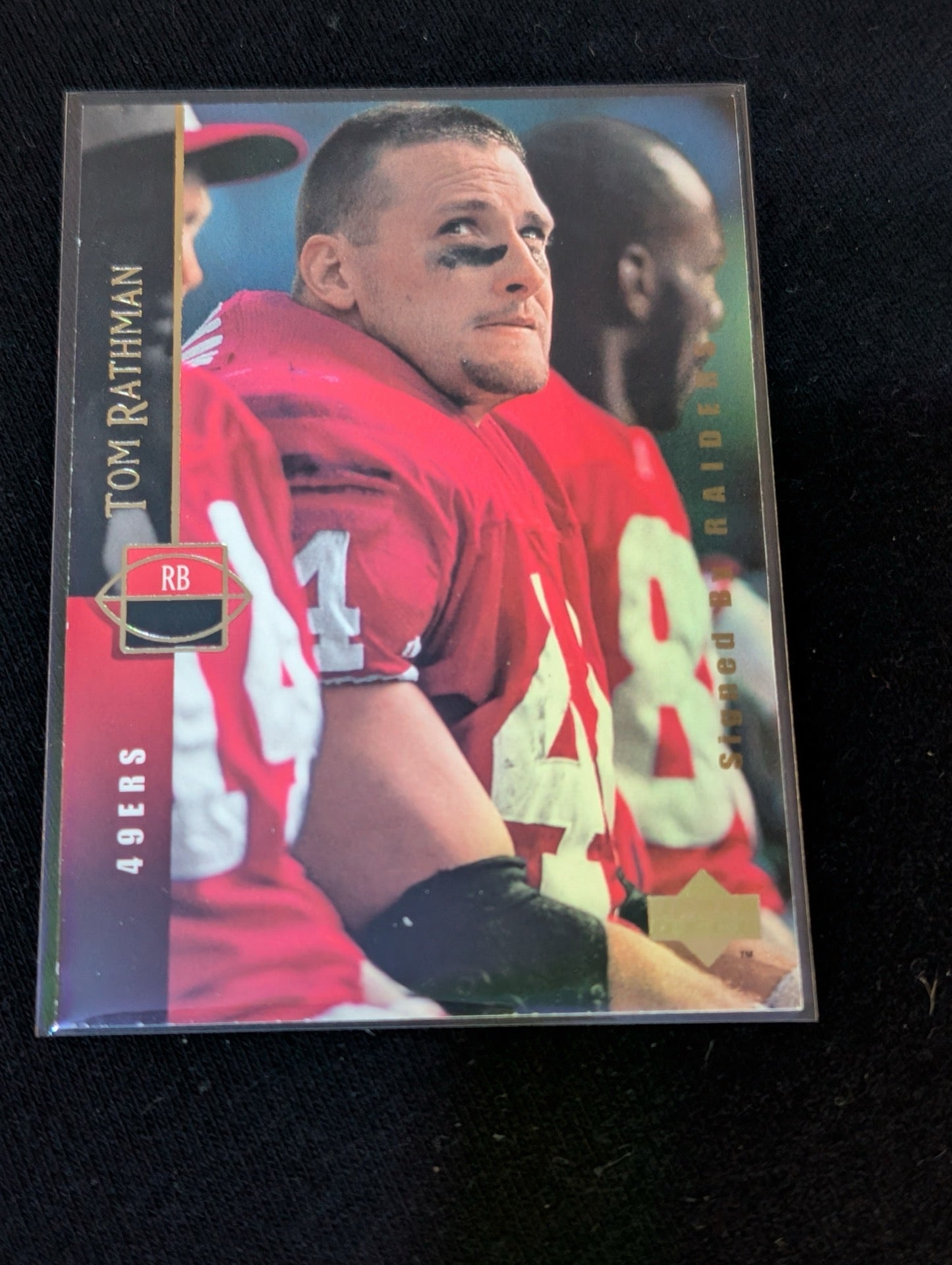 Tom Rathman 49ers FB Legend Lot (3) 1991 Topps 1994 Playoff UD 2x SB Champ