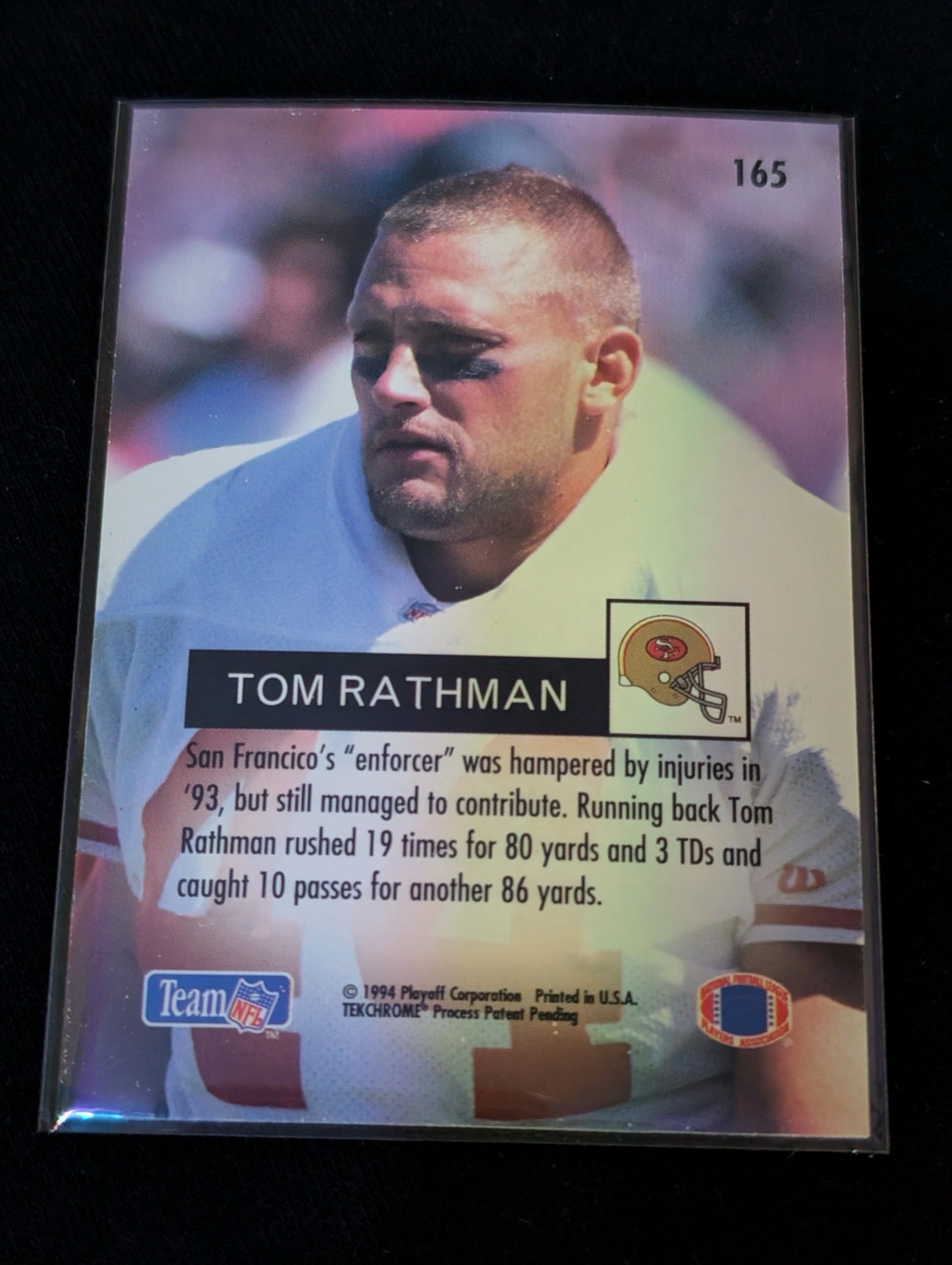 Tom Rathman 49ers FB Legend Lot (3) 1991 Topps 1994 Playoff UD 2x SB Champ